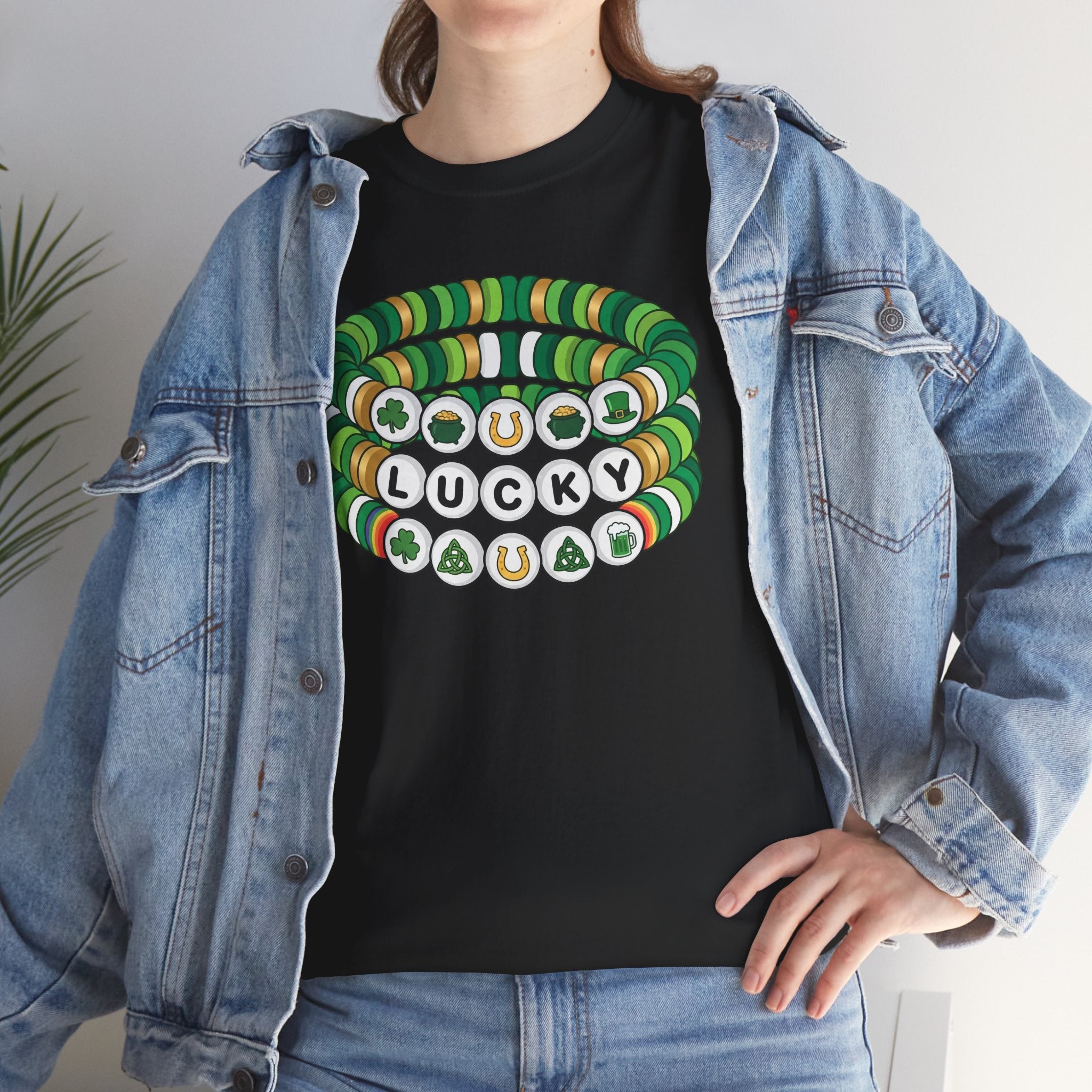 Lucky Bead Bracelet Graphic Tee — St. Patrick’s Day Green Charm Shirt