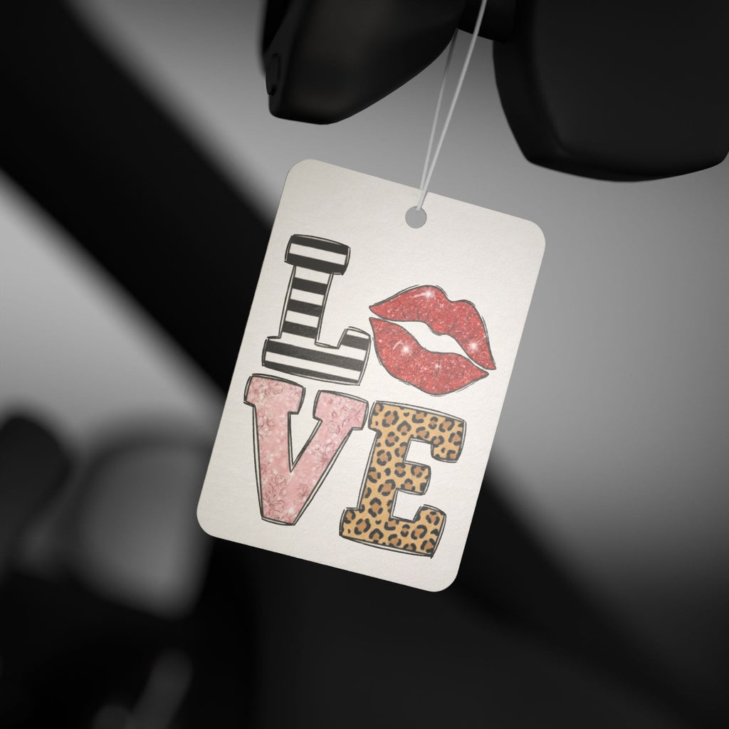 Love Lips Car Air Freshener — Chic Leopard & Stripe Scented Decor