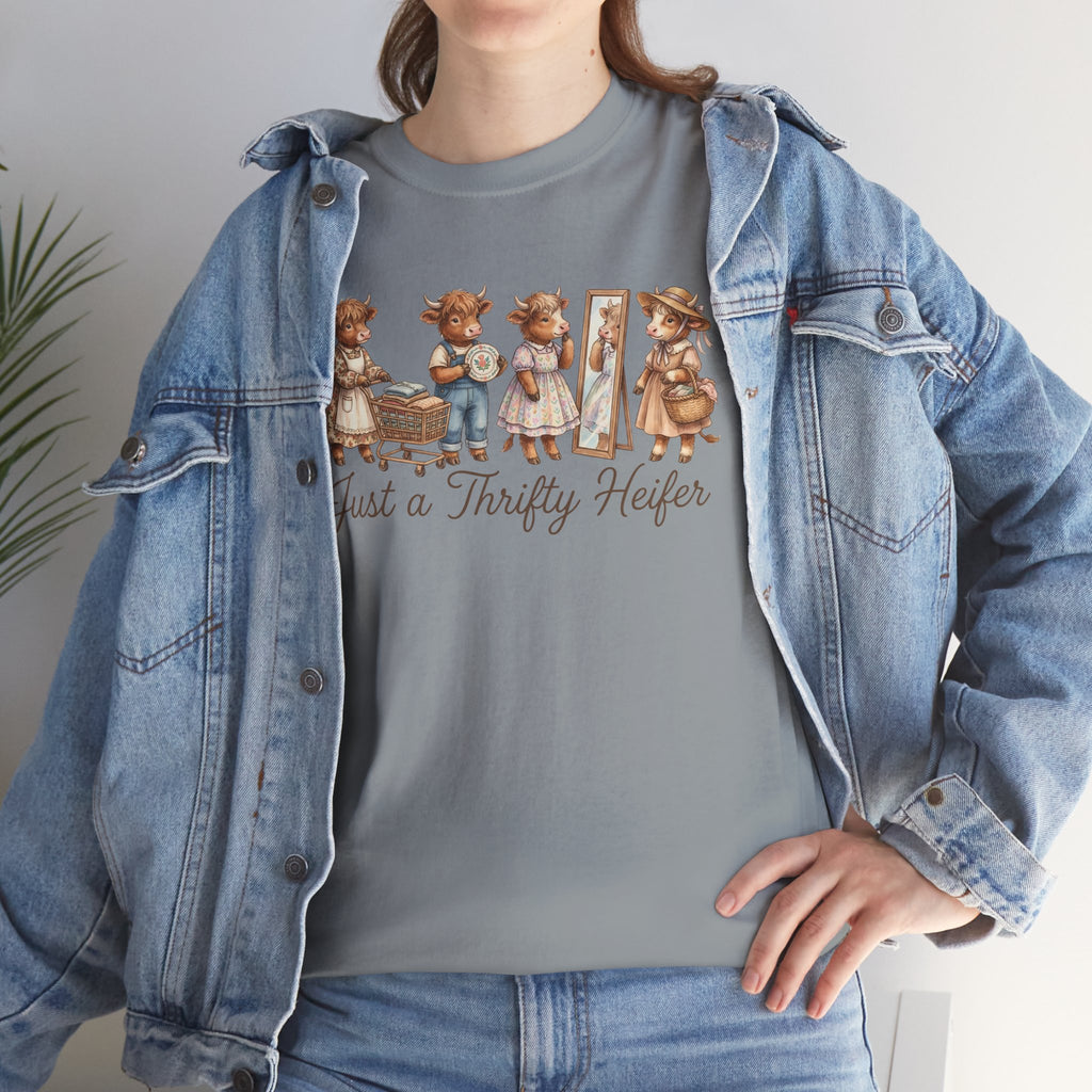 Just a Thrifty Heifer Cute Cow Graphic Tee