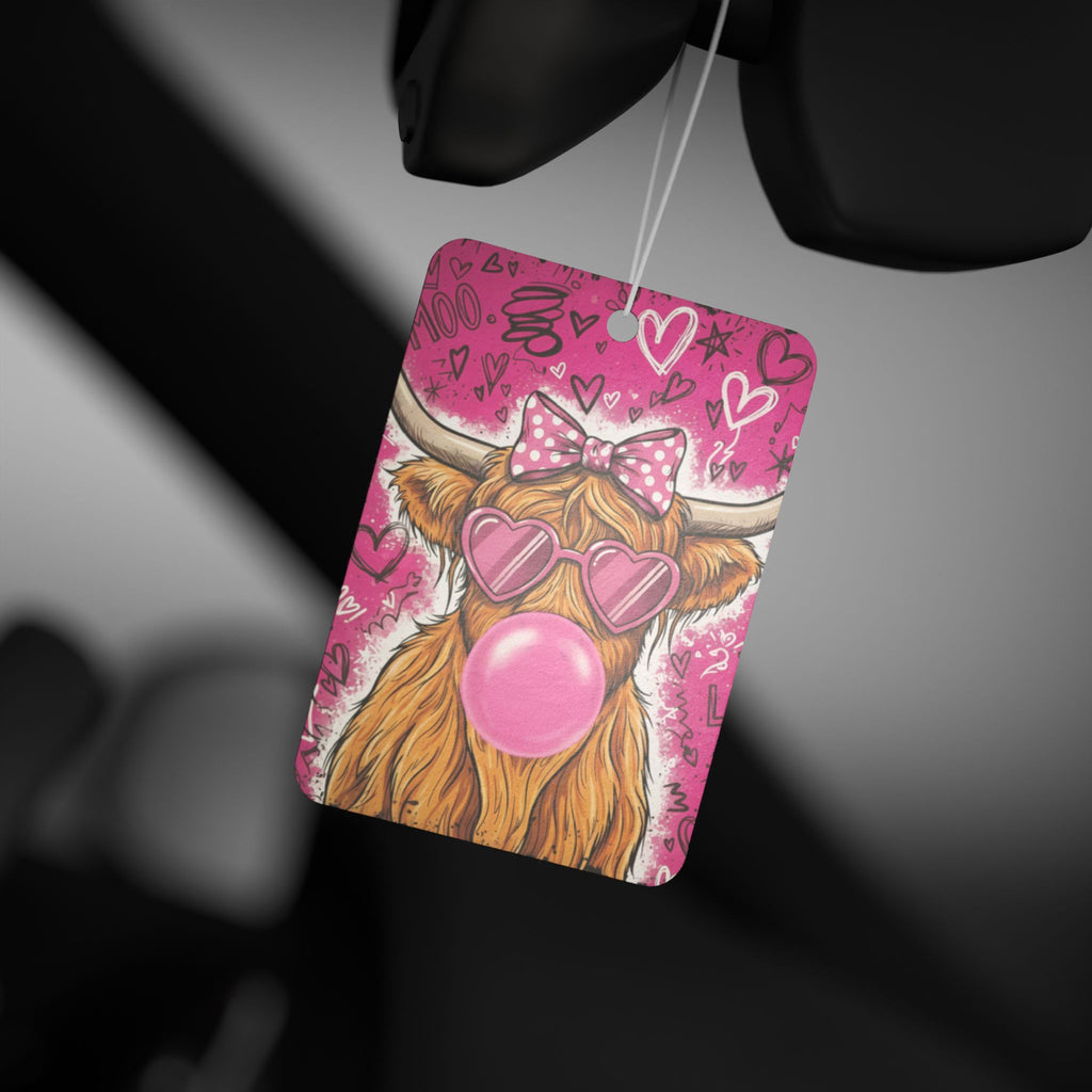 Cow Air Freshener — Cute Pink Bubblegum Highland Cow Car Scent