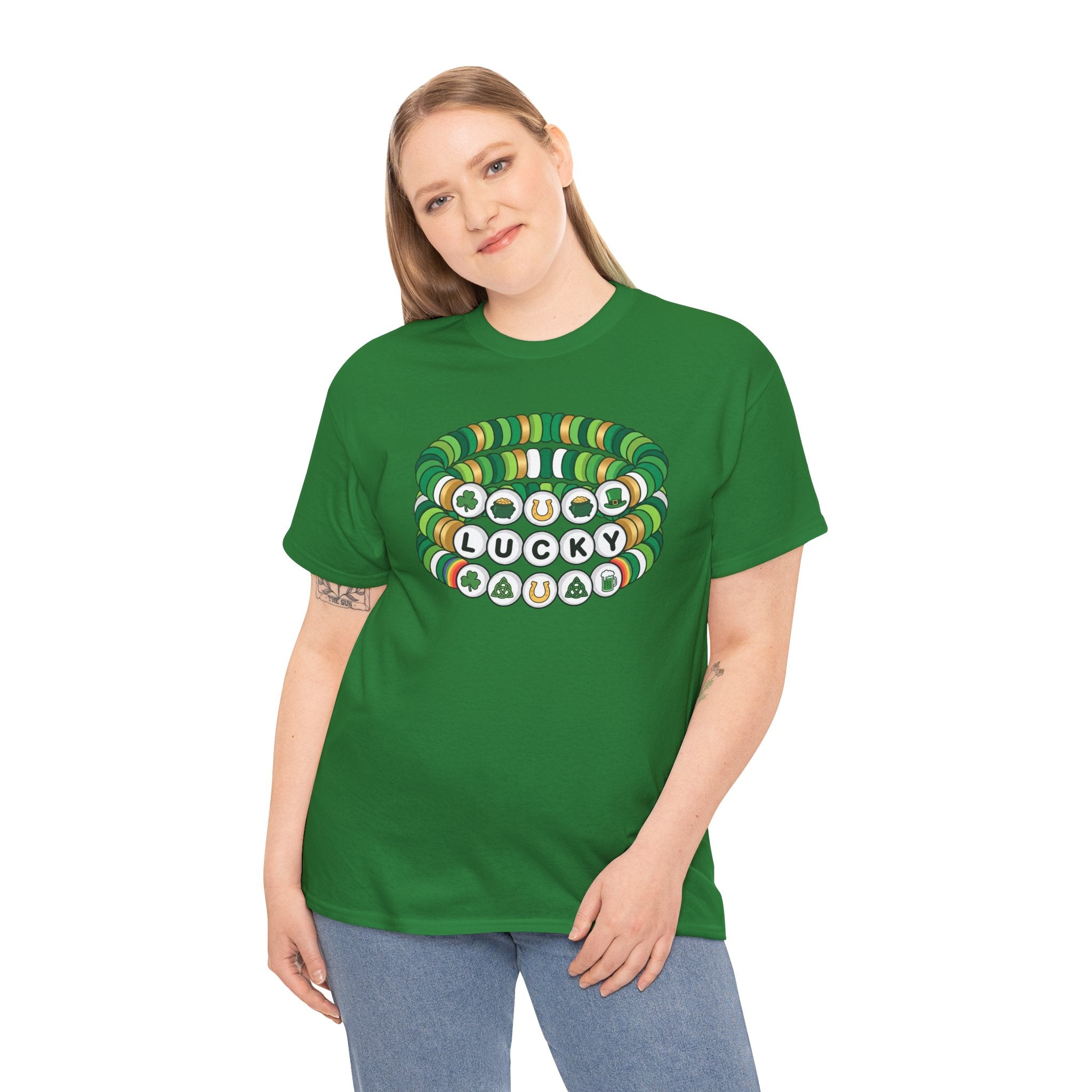 Lucky Bead Bracelet Graphic Tee — St. Patrick’s Day Green Charm Shirt