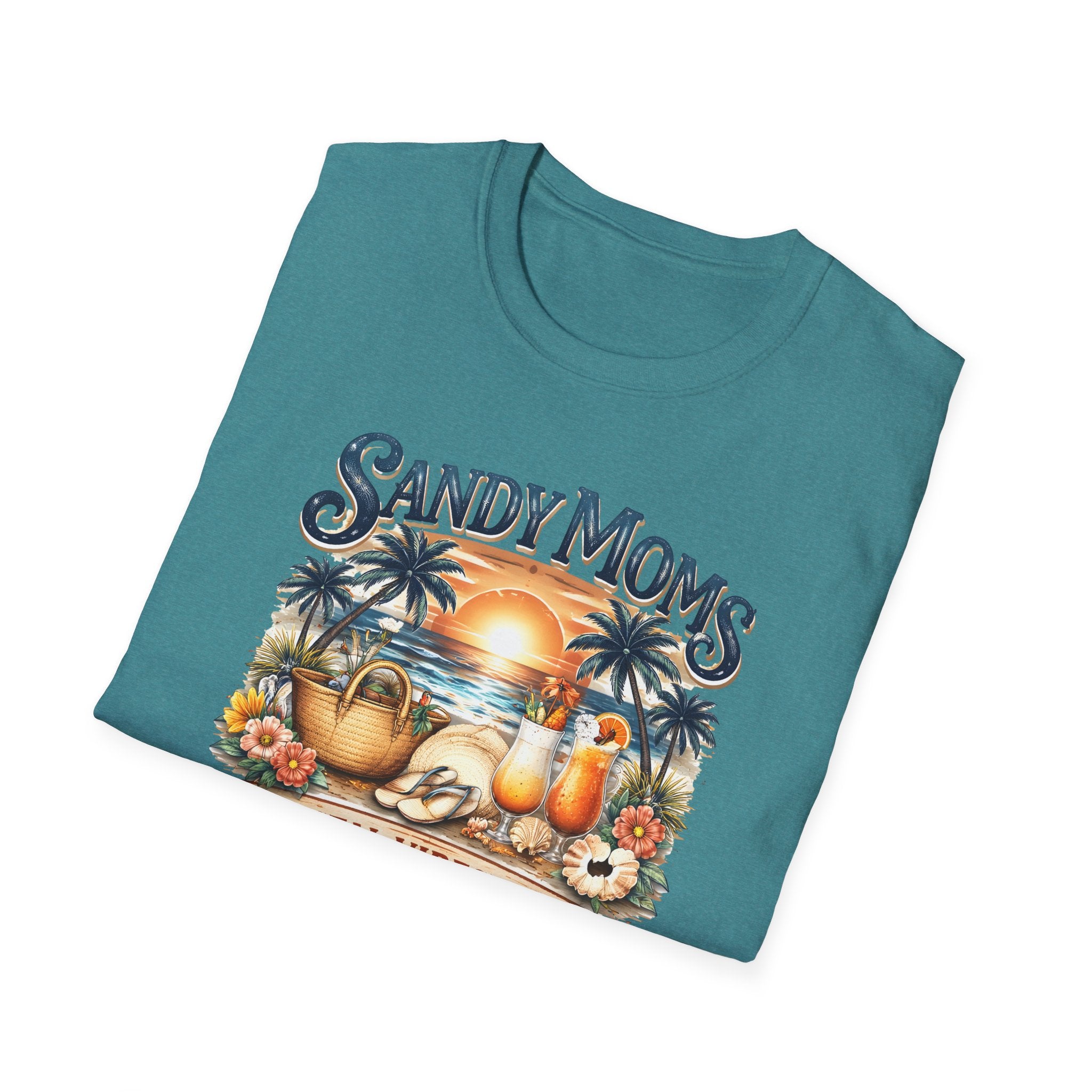 Sandy Moms Coastal Vibes T-Shirt — "Tropic Like It’s Hot" Beach Tee