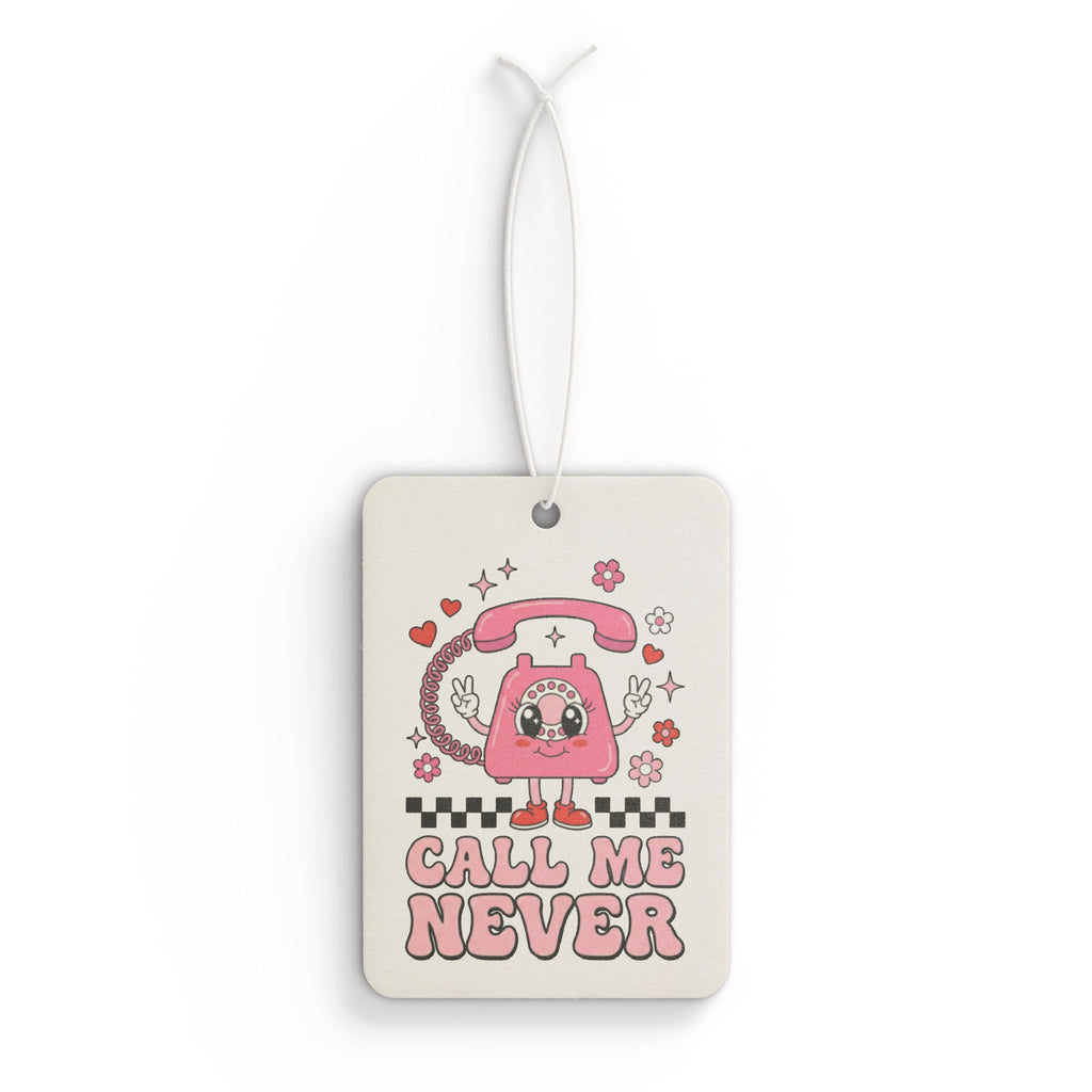 Call Me Never Car Air Freshener — Cute Retro Pink Phone Design