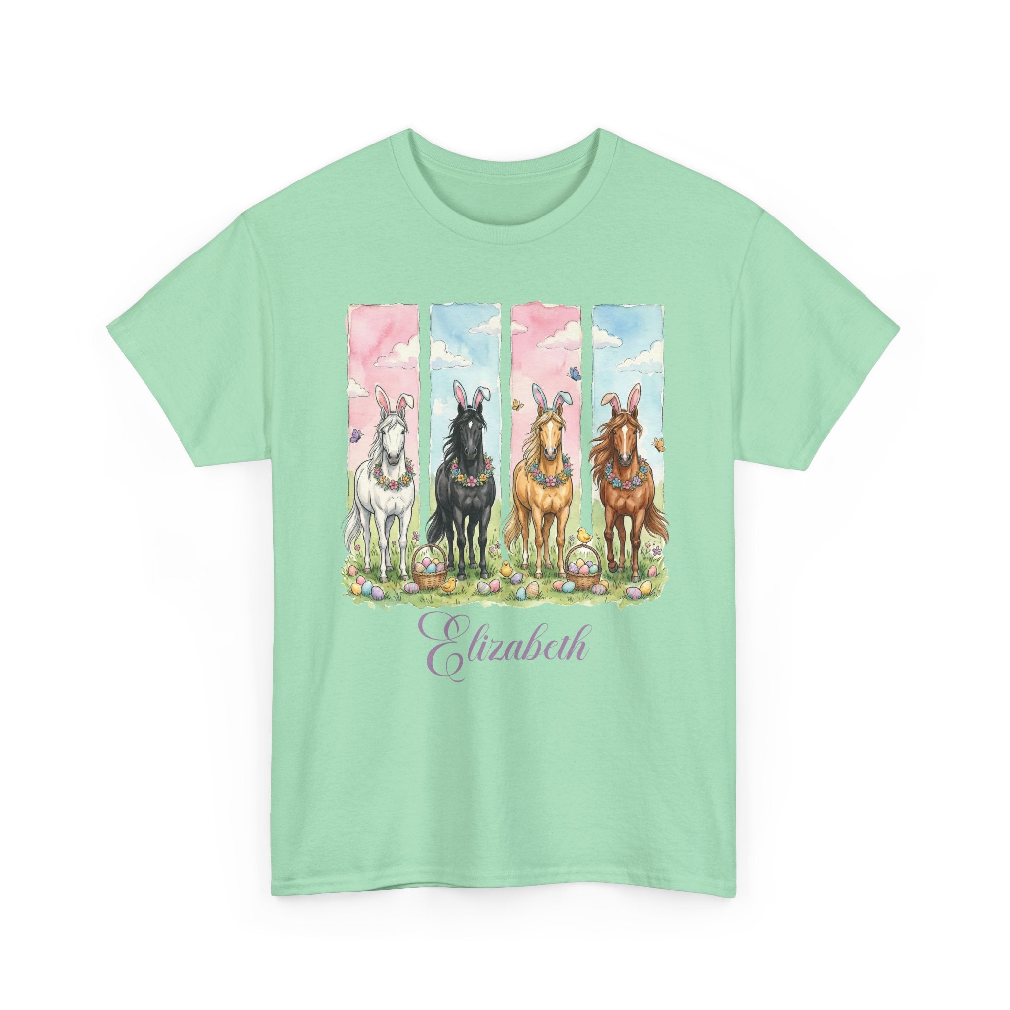 Easter Horse Watercolor Portrait Tee — Personalized Design