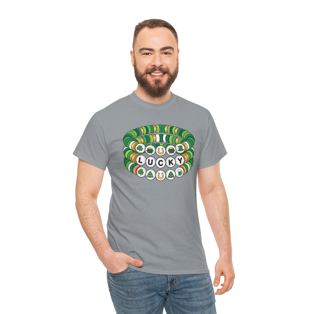 Lucky Bead Bracelet Graphic Tee — St. Patrick’s Day Green Charm Shirt