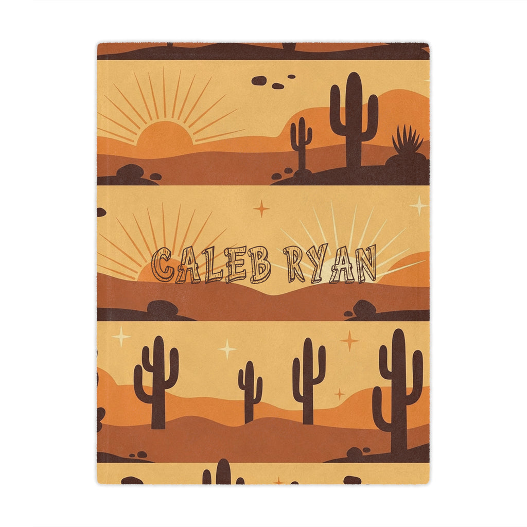 Personalized Desert Cactus Minky Blanket – Custom Name 30"x40"