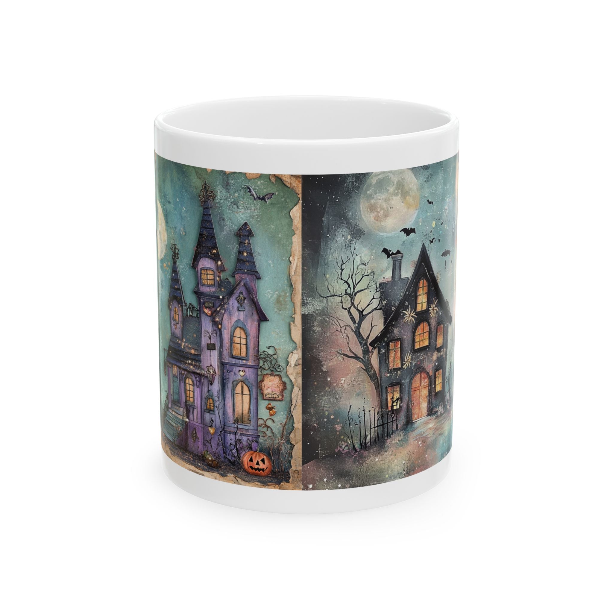 Spooky Halloween Haunted House Ceramic Mug