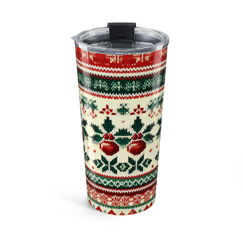 Christmas Tree Pattern Tumbler 20oz | Holiday Knit Design