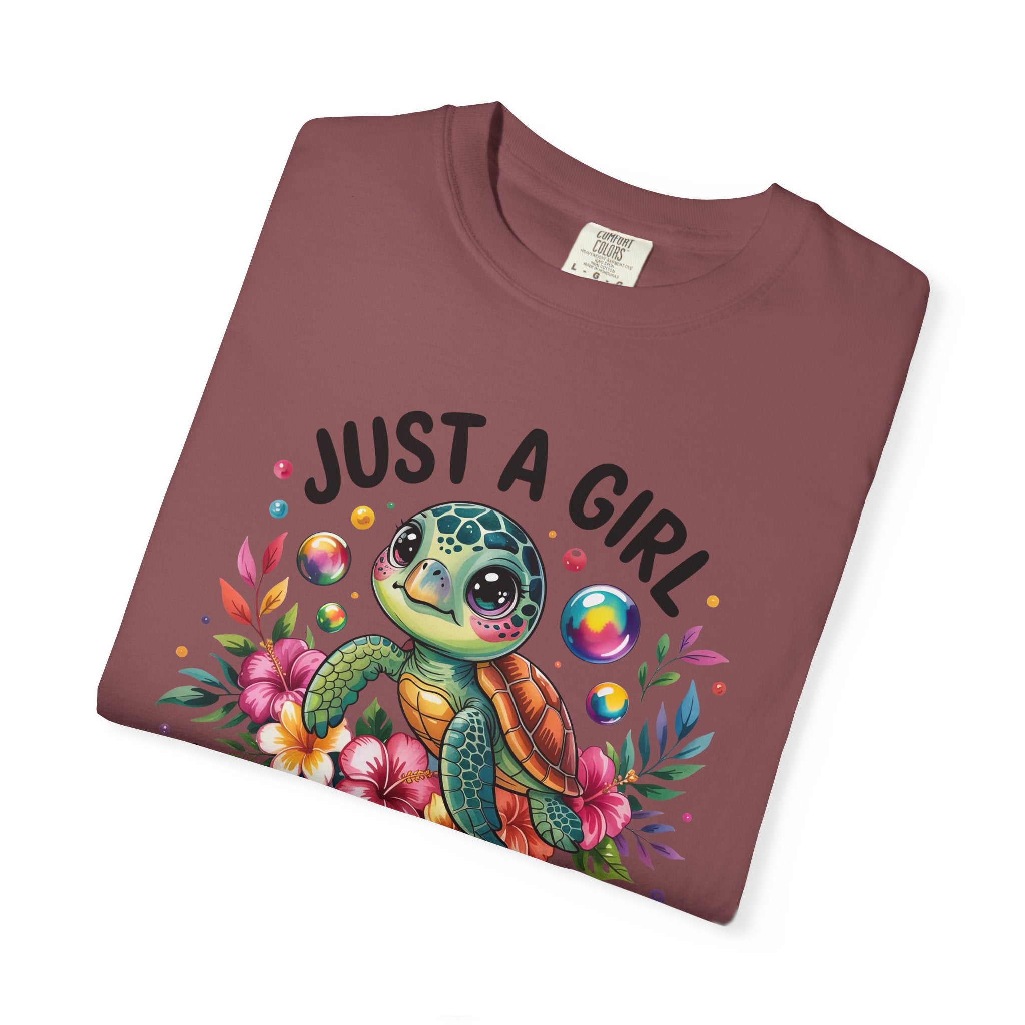 Just a Girl Loves Turtles Graphic T-Shirt — Cute Sea Turtle Tee