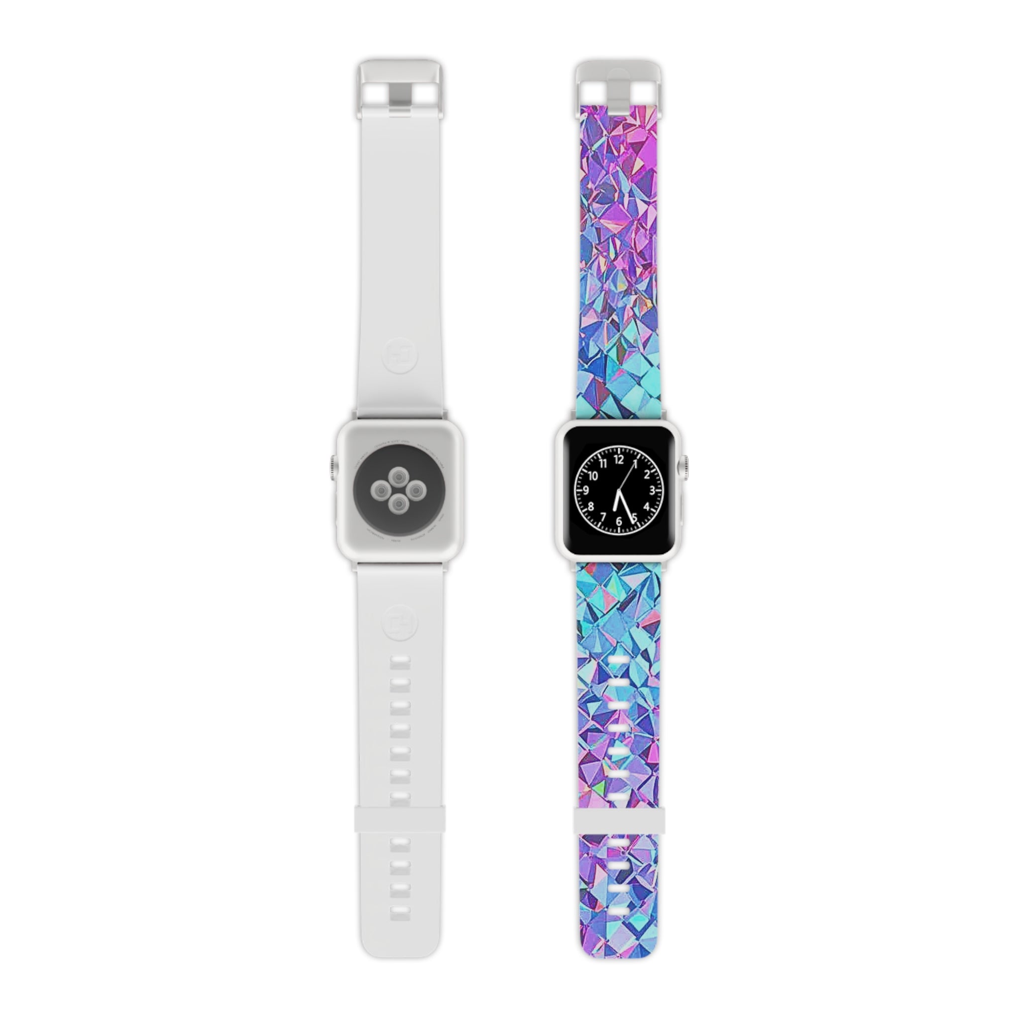 Holographic Prism Apple Watch Band — Iridescent Geometric Silicone Strap