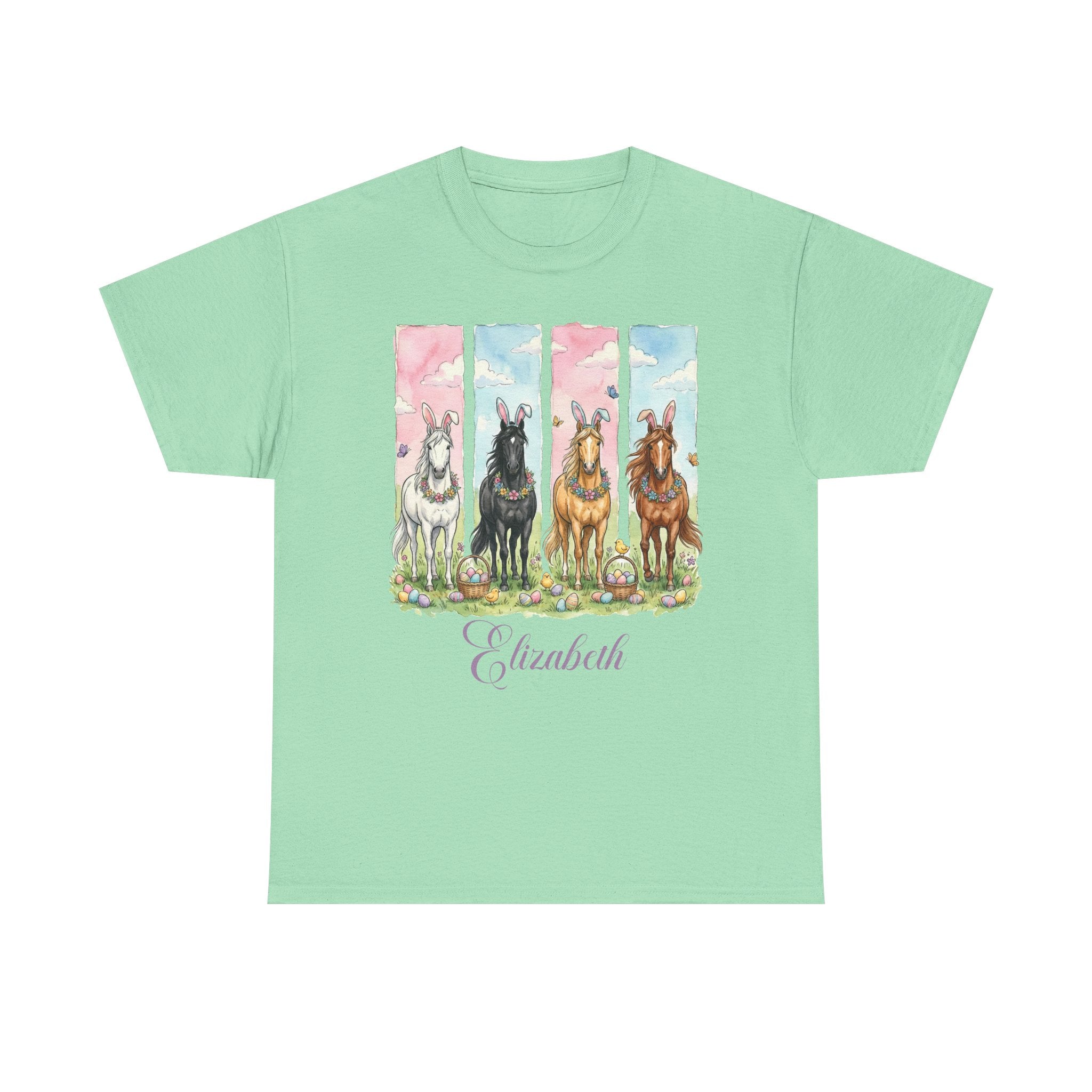 Easter Horse Watercolor Portrait Tee — Personalized Design