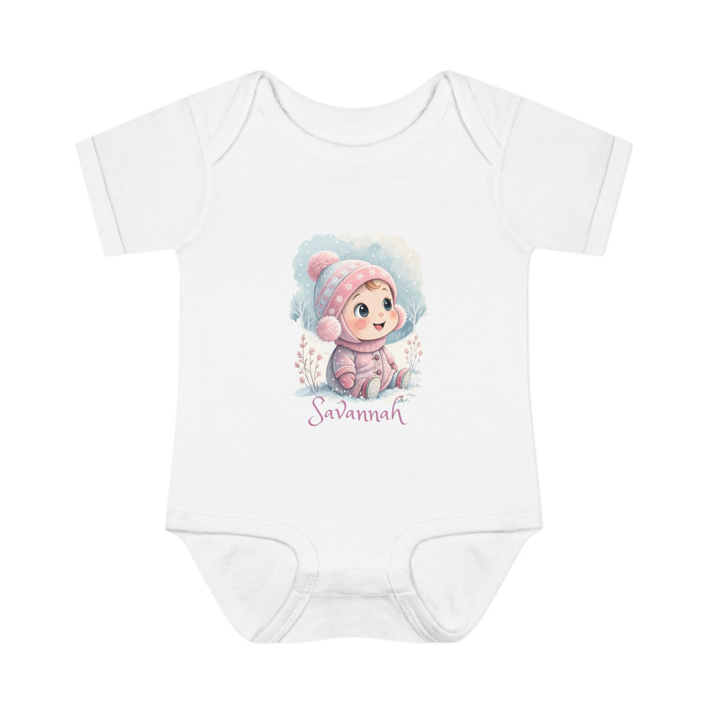 Personalized Baby Bodysuit — Cute Winter Design with Name (Infant Onesie)