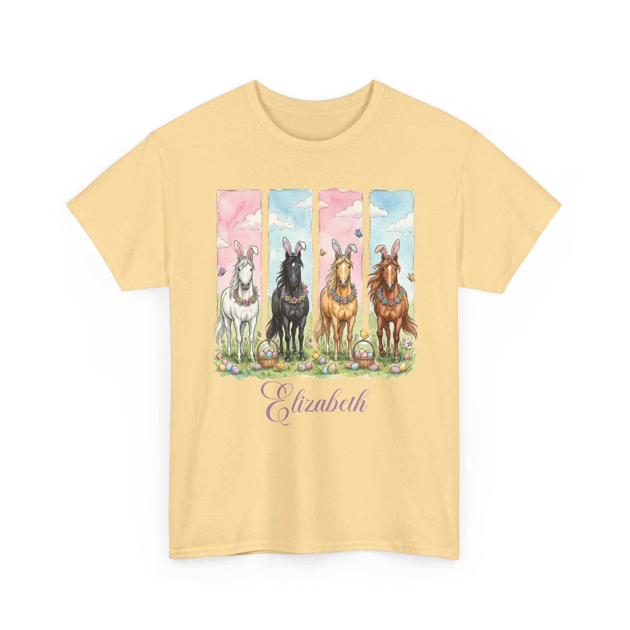 Easter Horse Watercolor Portrait Tee — Personalized Design
