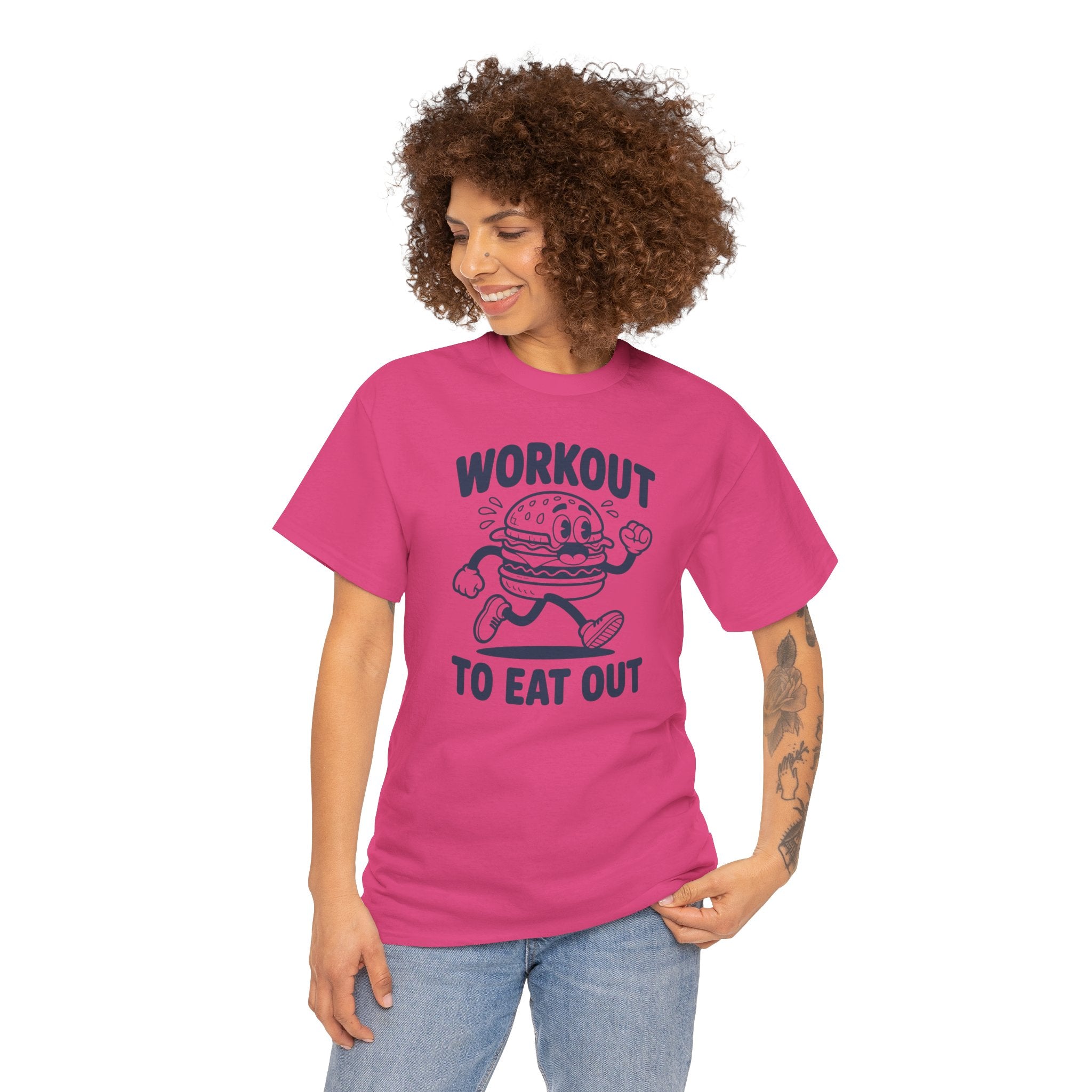 Workout To Eat Out T-Shirt — Funny Fitness Burger Tee