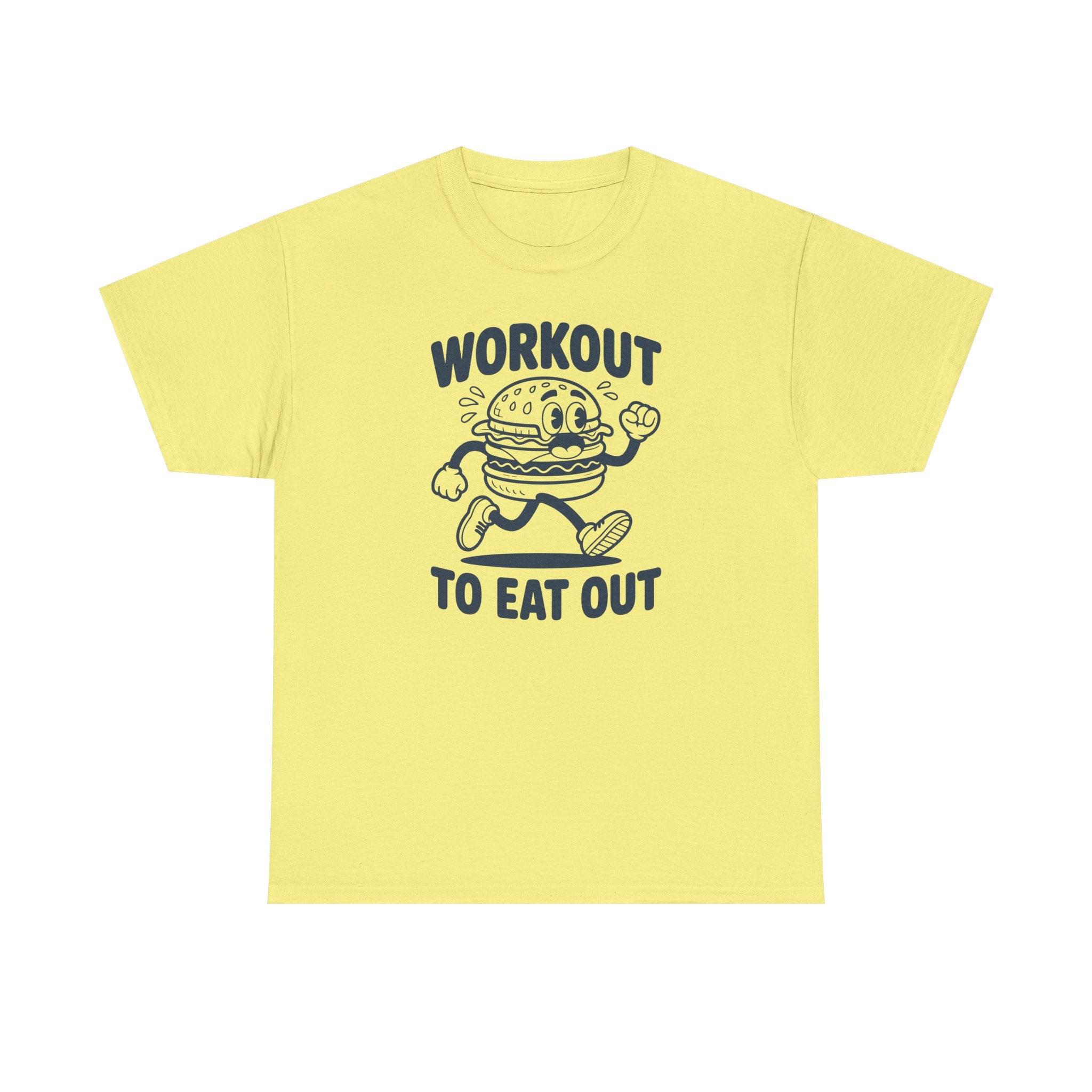 Workout To Eat Out T-Shirt — Funny Fitness Burger Tee