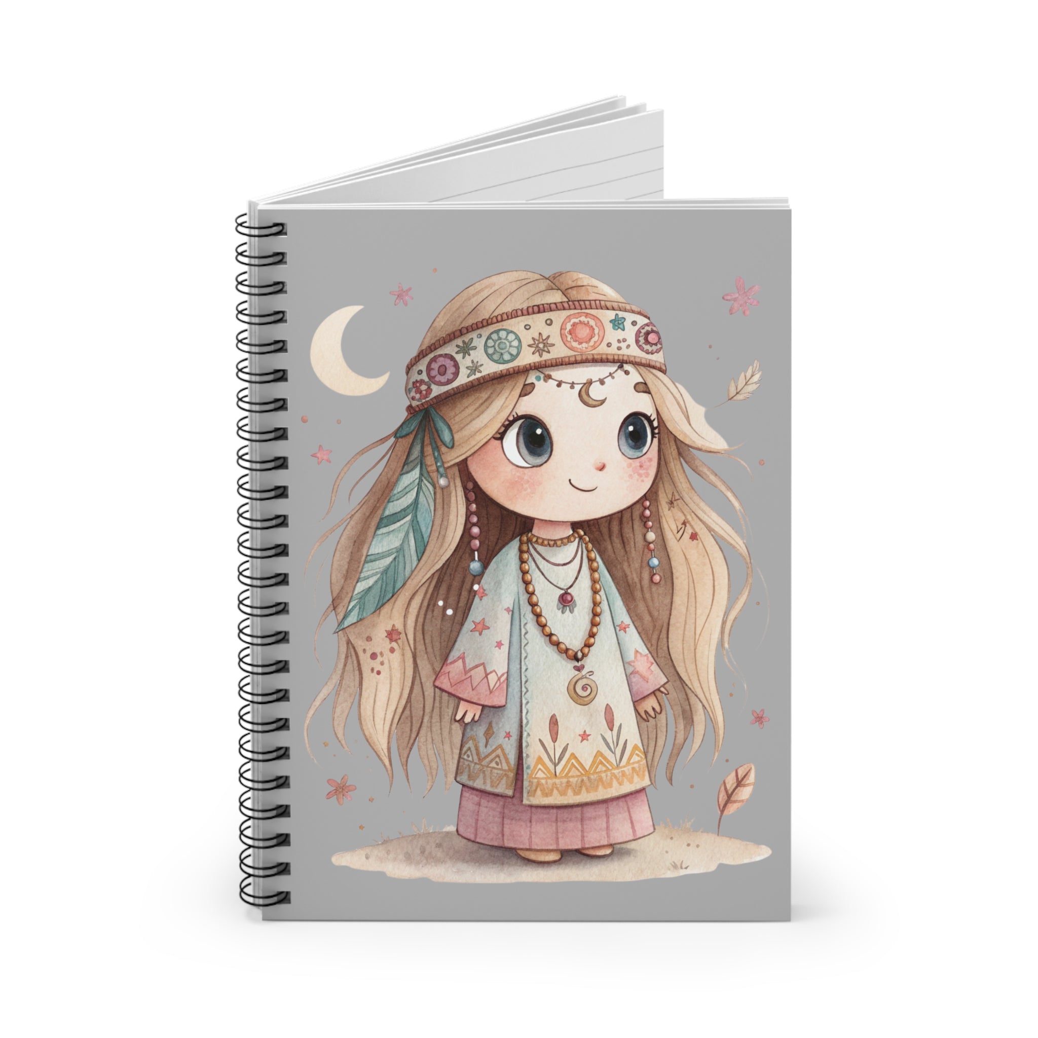 Boho Chic Spiral Notebook - Whimsical Design for Creative Souls