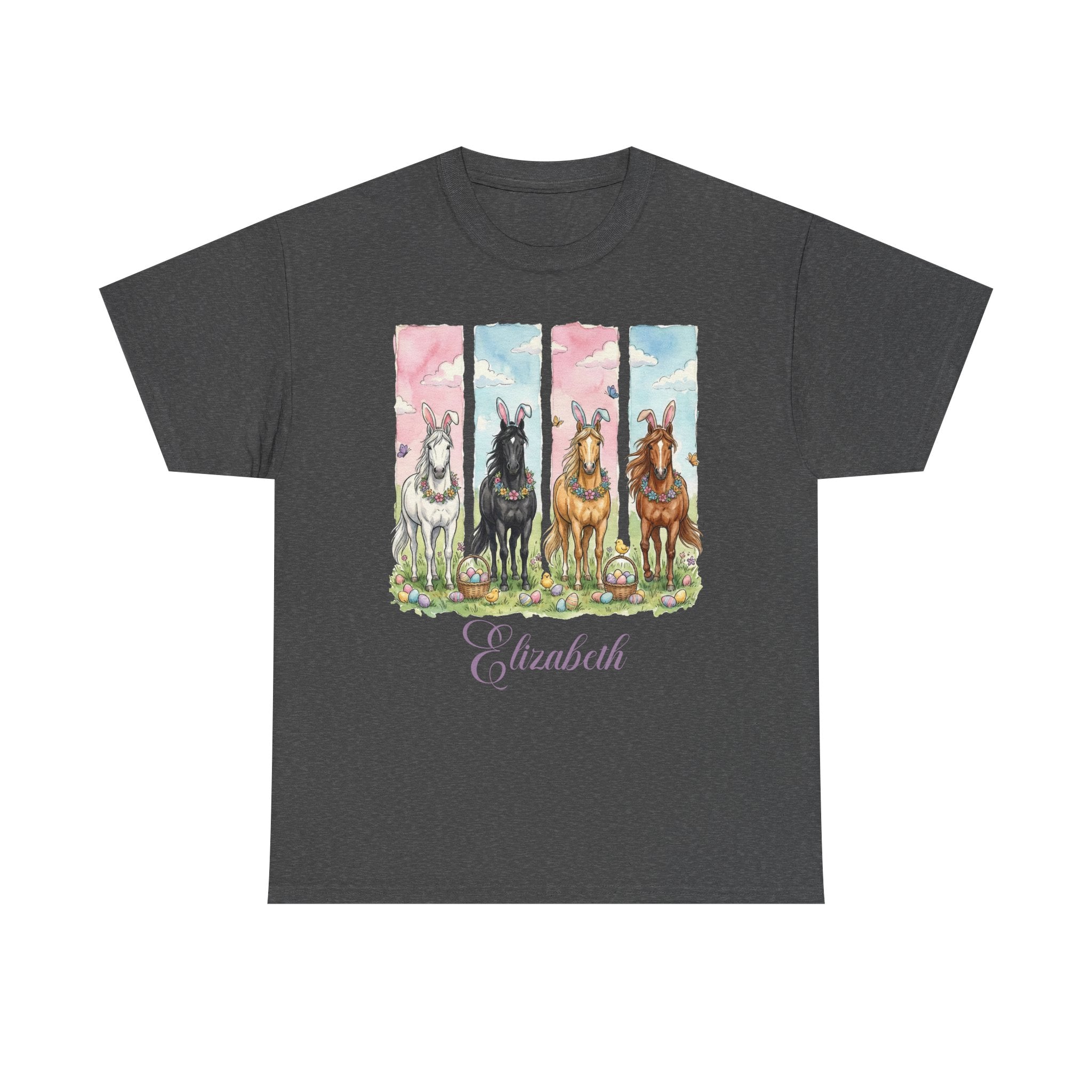 Easter Horse Watercolor Portrait Tee — Personalized Design