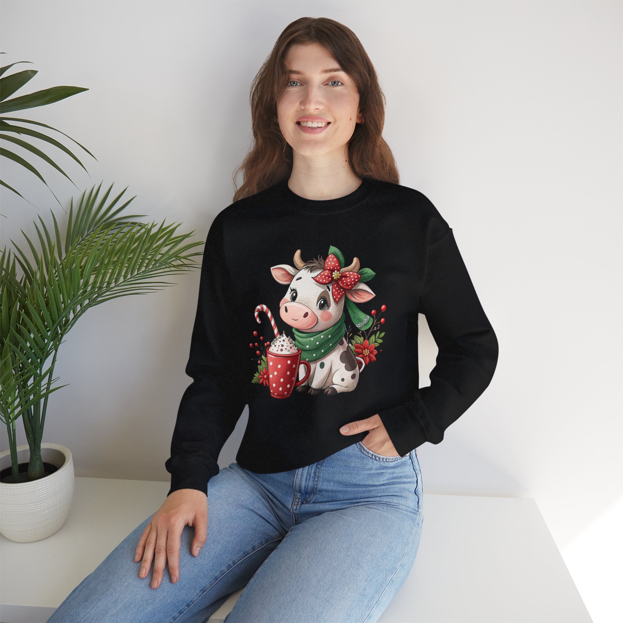 Cute Christmas Cow Sweatshirt