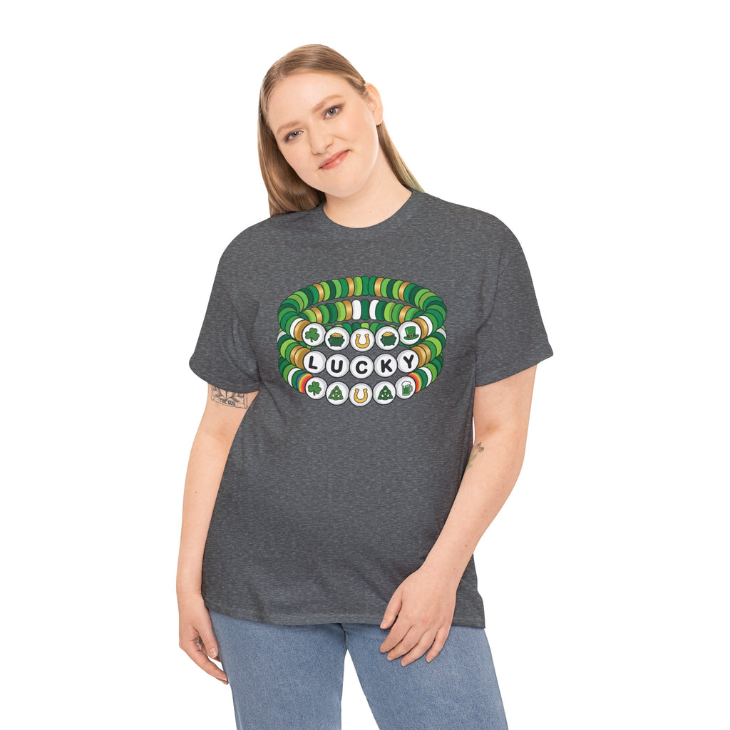 Lucky Bead Bracelet Graphic Tee — St. Patrick’s Day Green Charm Shirt