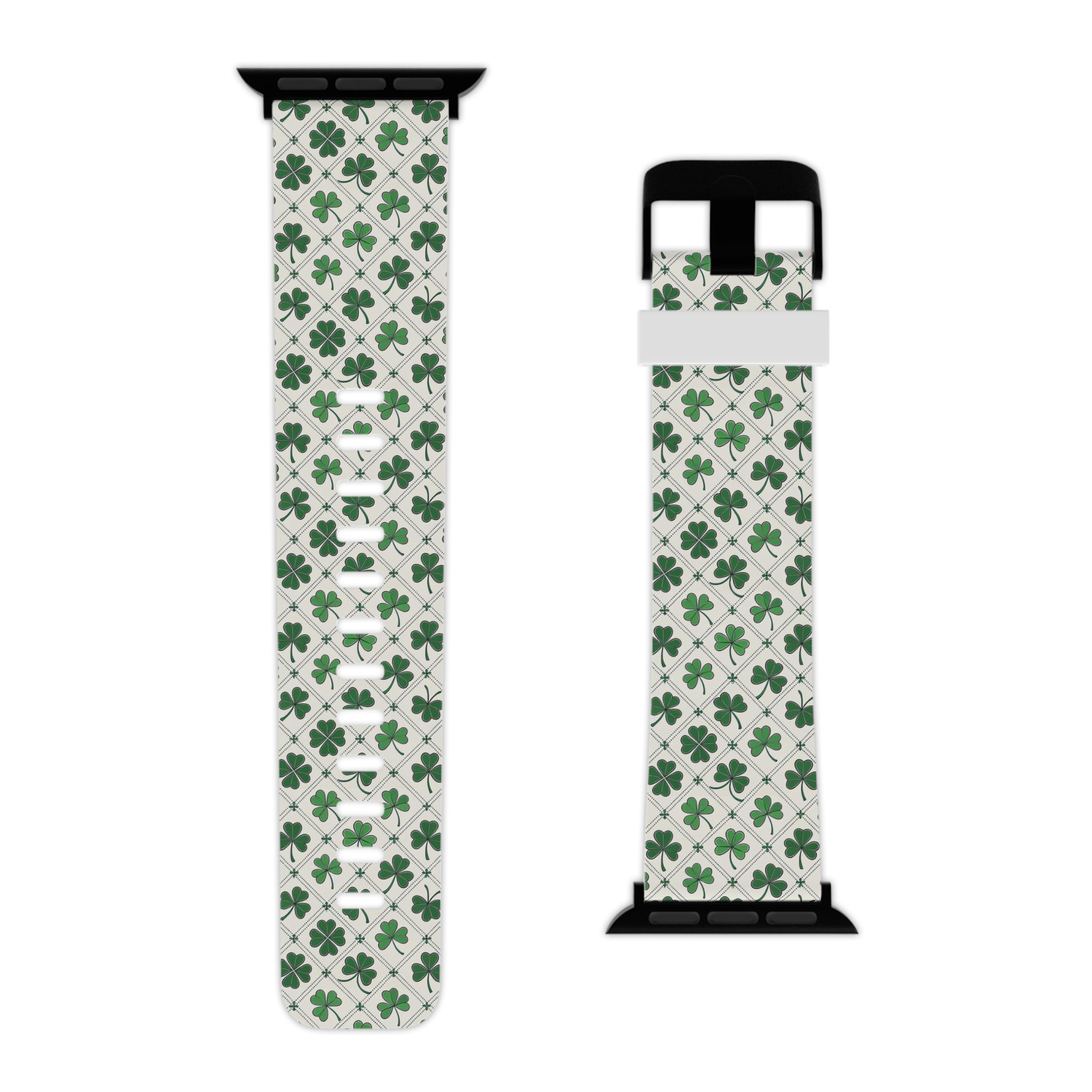Clover Pattern Apple Watch Band — Green Shamrock St. Patrick’s Day Strap