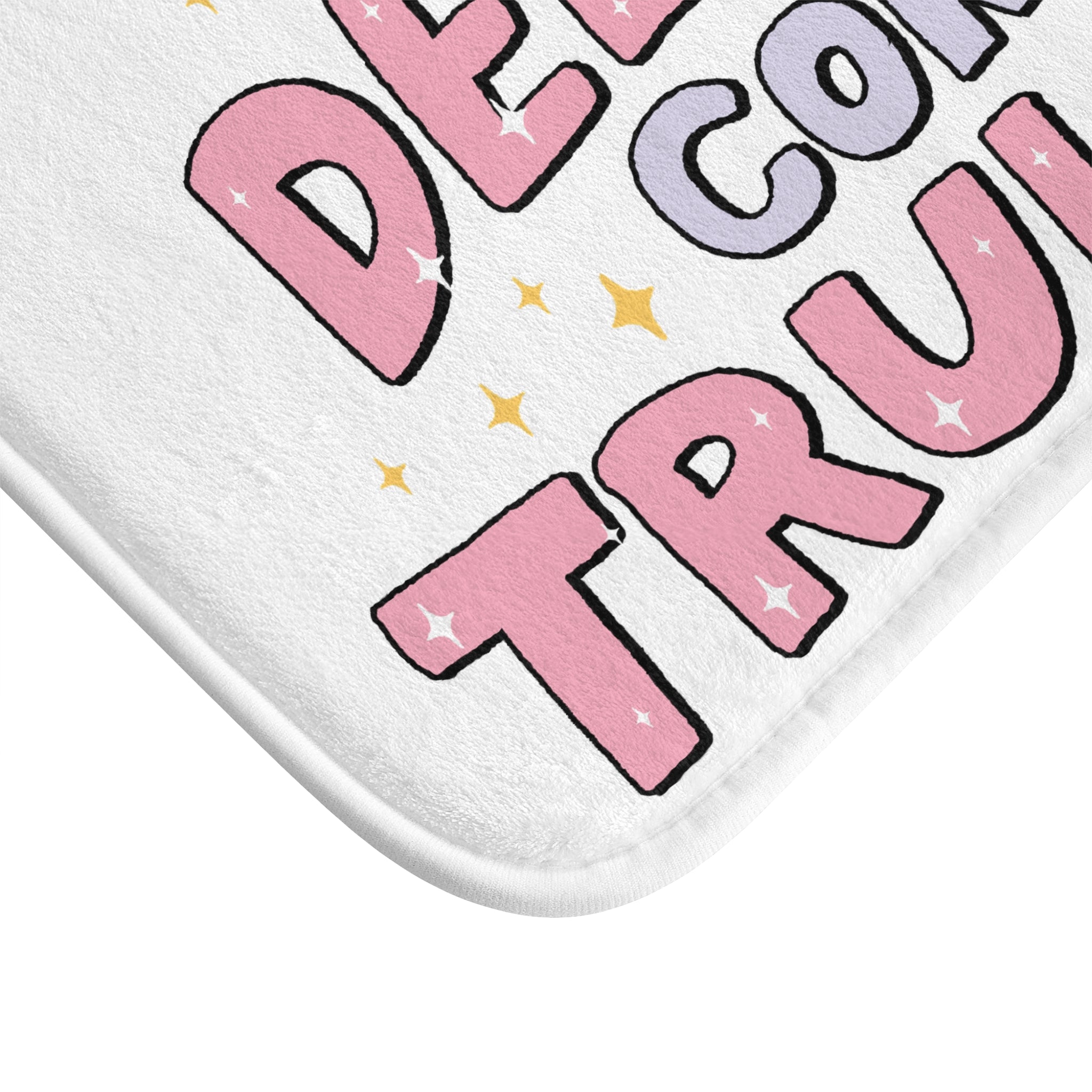 Whimsical May All Your Delulu Come Trululu Bath Mat - Cheerful Bathroom Decor, Gift for Friends, Inspiring Home Accessory, Self-Care, Positive Vibes