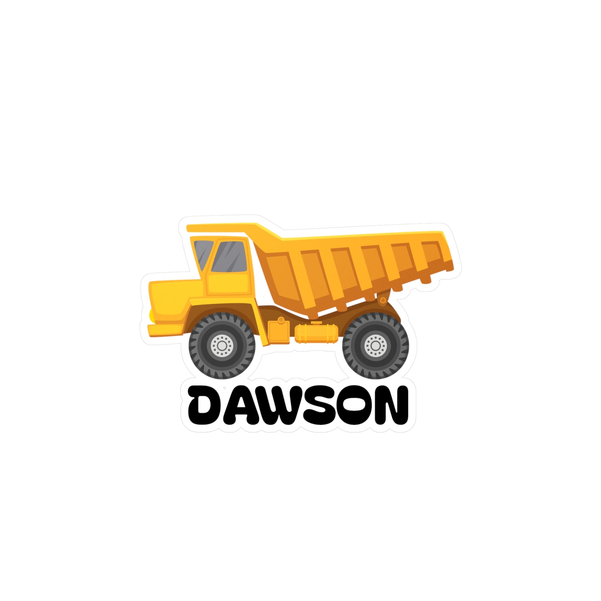Dump Truck Name Sticker — Personalized Vinyl Decal