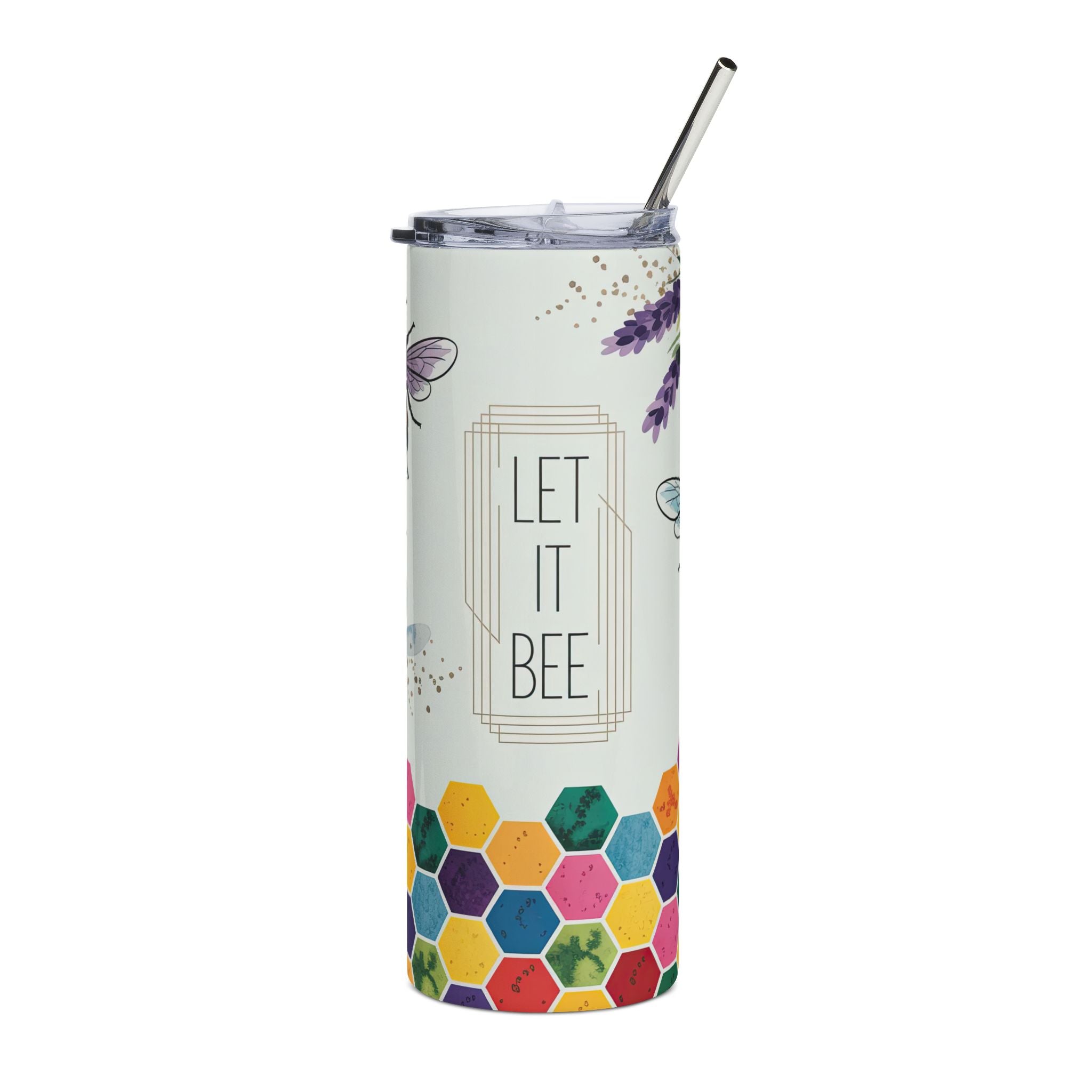 Let It Bee Stainless Steel Tumbler — 20oz Bee & Lavender Travel Cup