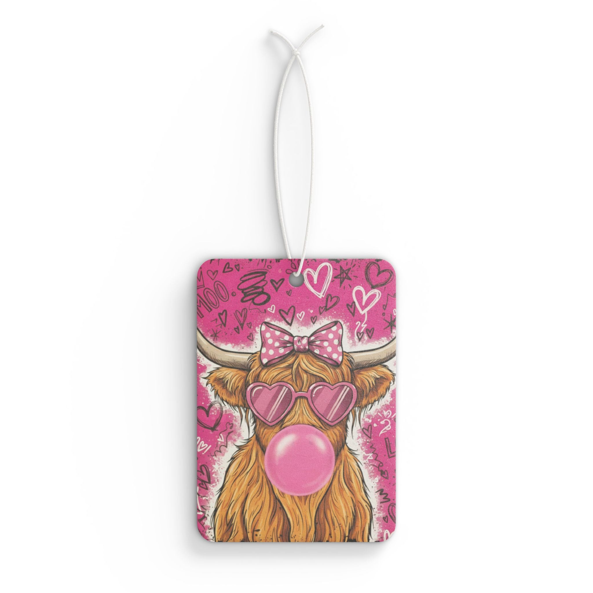 Cow Air Freshener — Cute Pink Bubblegum Highland Cow Car Scent
