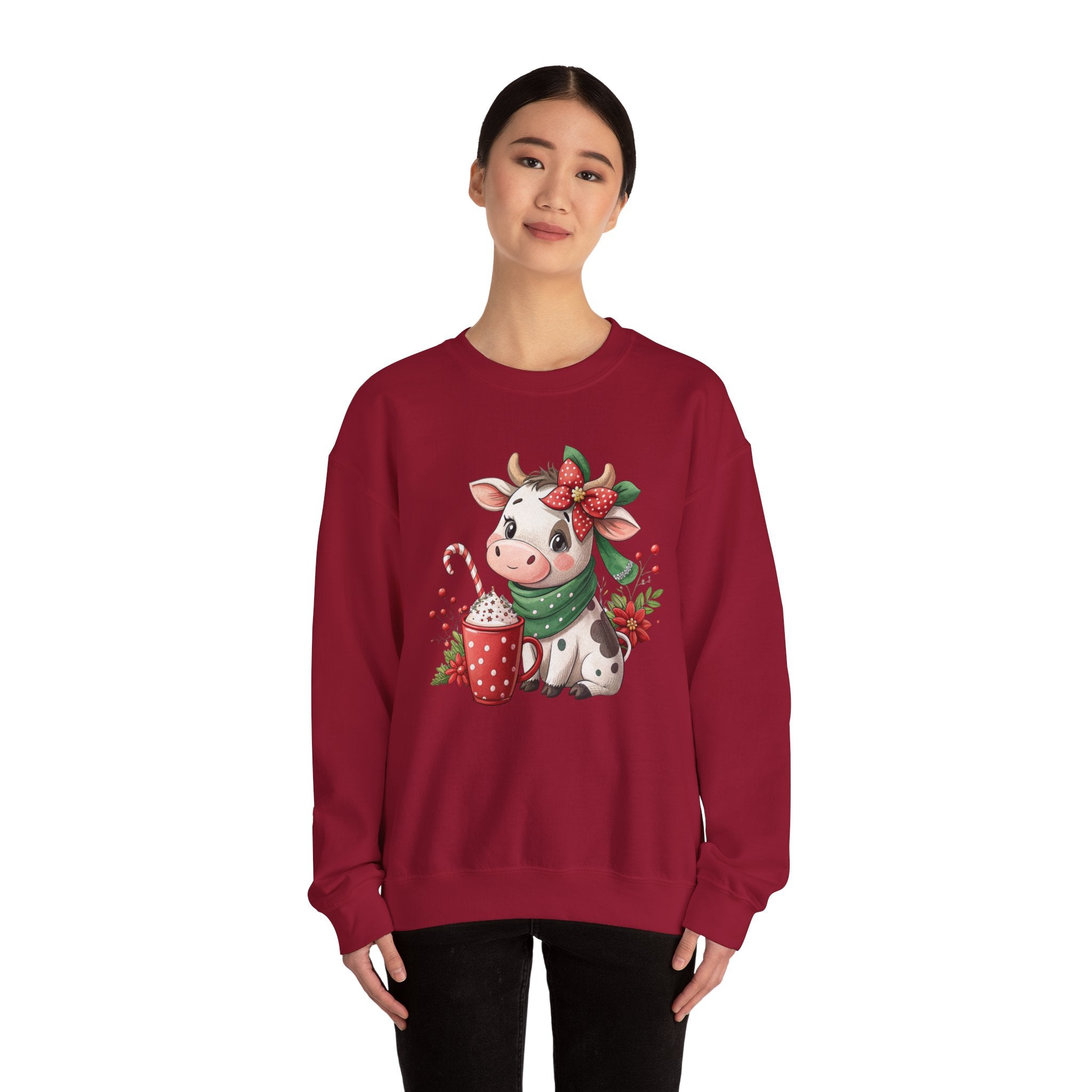 Cute Christmas Cow Sweatshirt