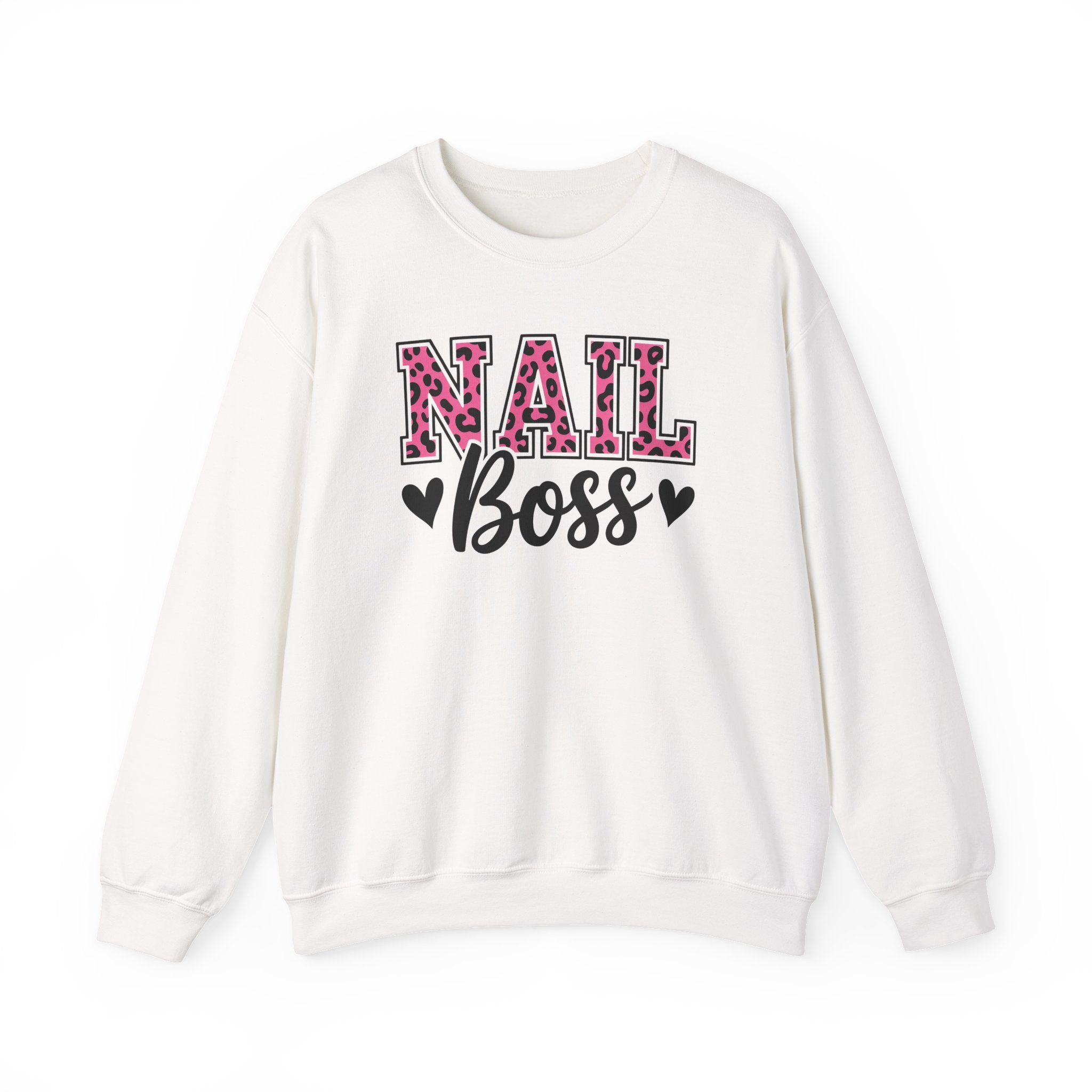Nail Boss Crewneck Sweatshirt — Leopard Print Nail Tech