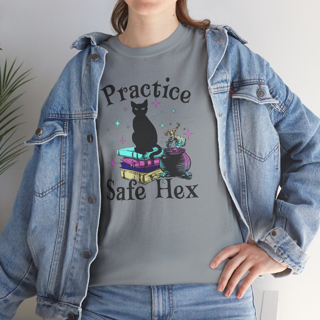 Practice Safe Hex Witchy Cat T-Shirt