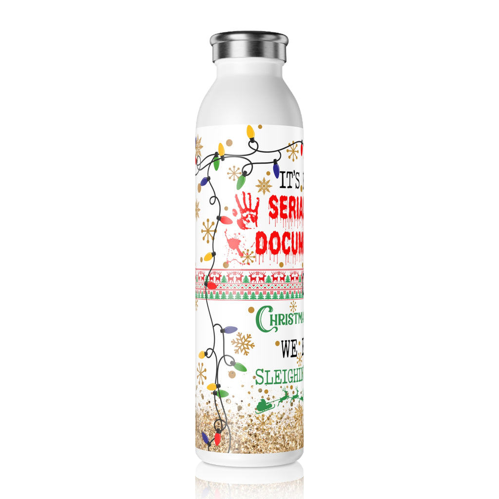 Serial Killer Documentary or Christmas Movie Slim Water Bottle | Holiday Funny