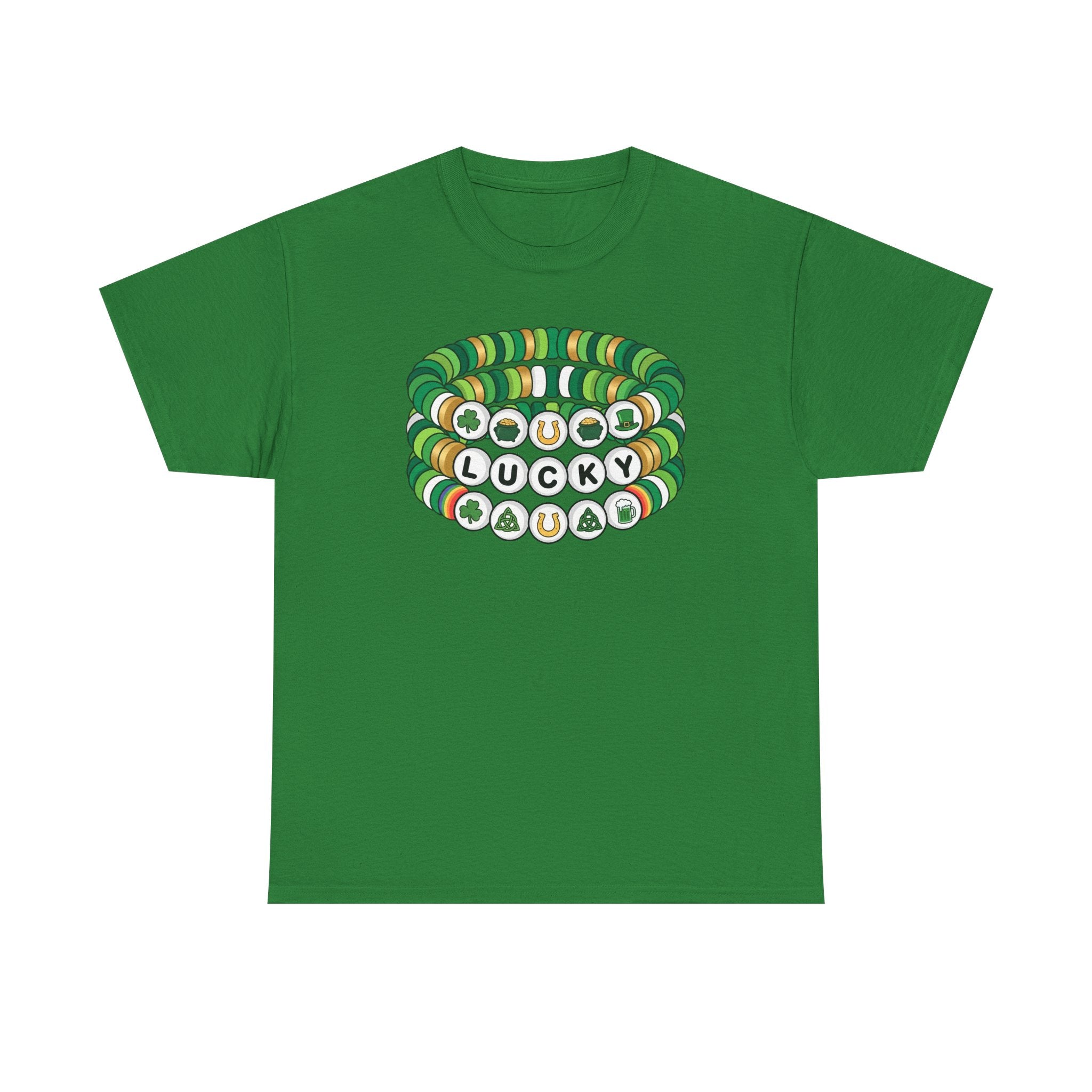 Lucky Bead Bracelet Graphic Tee — St. Patrick’s Day Green Charm Shirt
