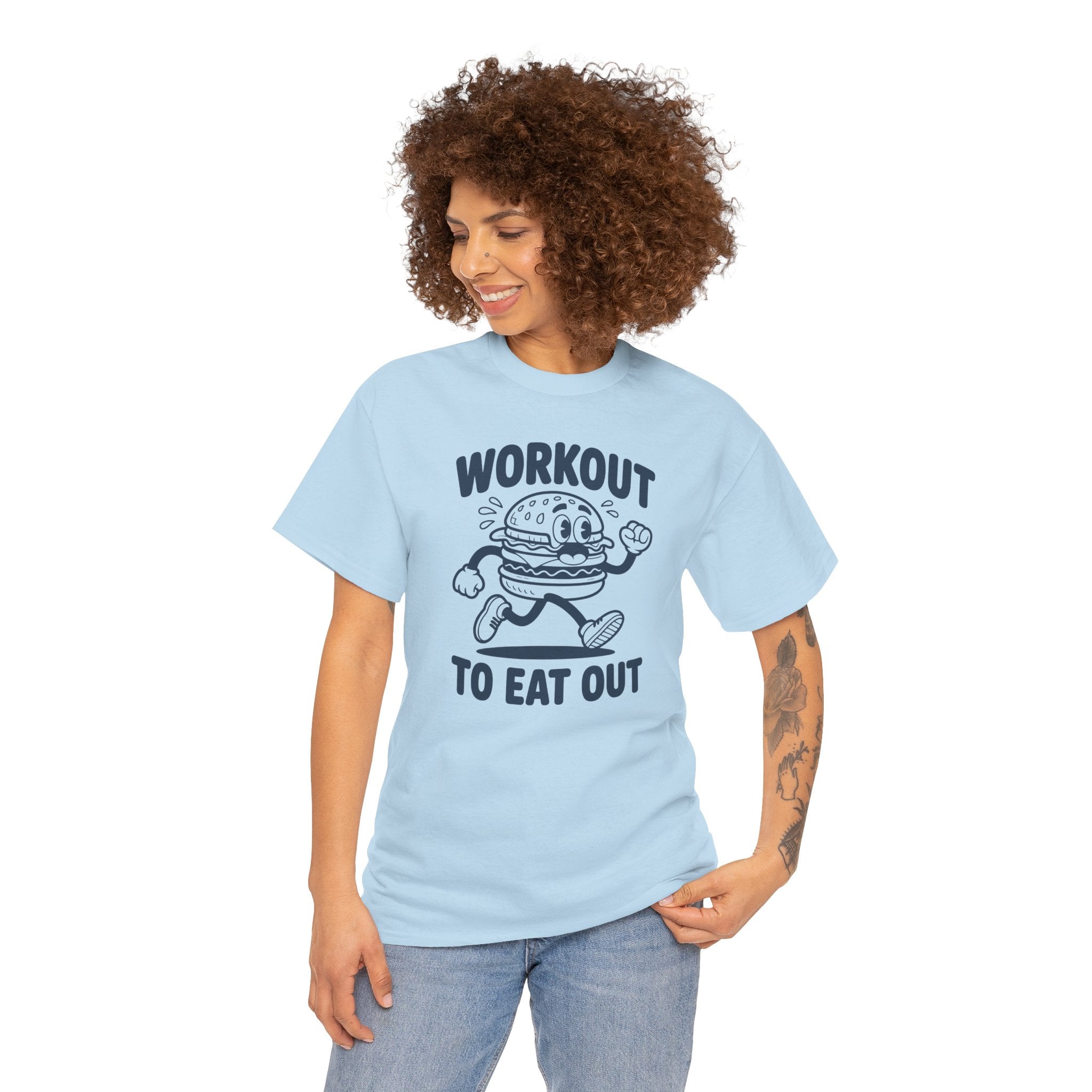 Workout To Eat Out T-Shirt — Funny Fitness Burger Tee