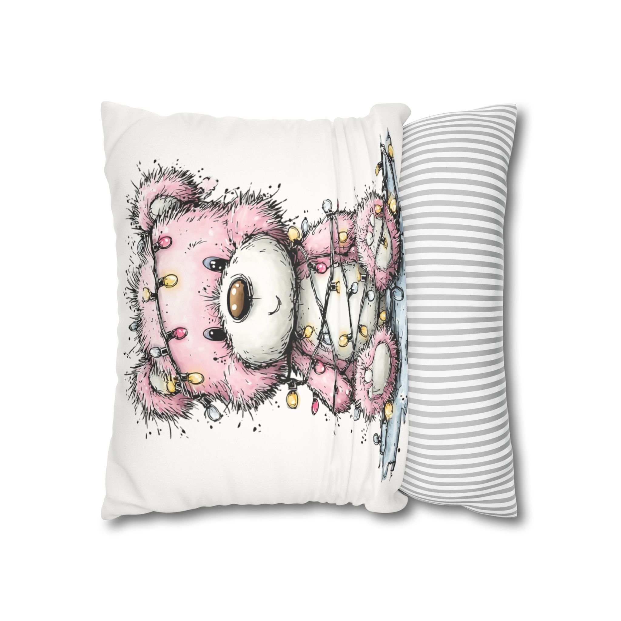 Christmas Bear Faux Suede Pillowcase