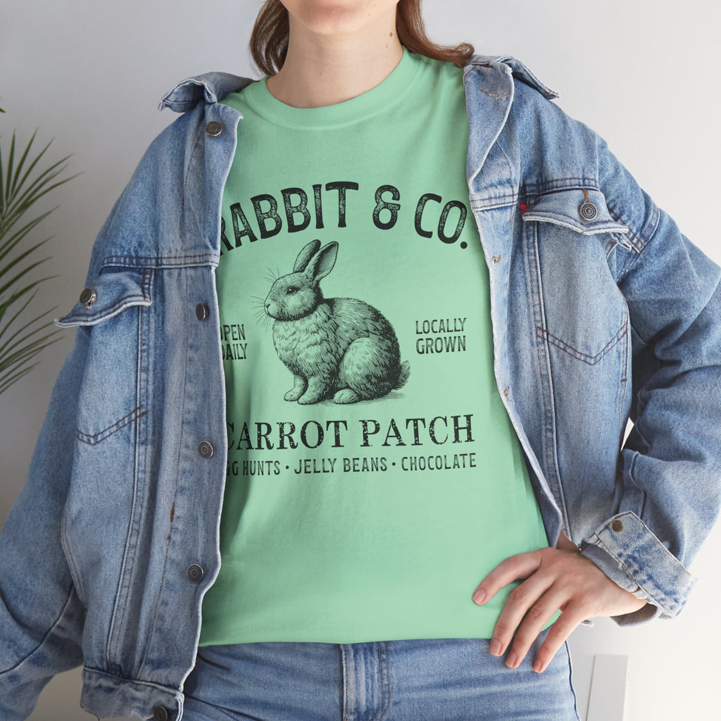Rabbit & Co. Carrot Patch T-Shirt — Vintage Easter Bunny Graphic