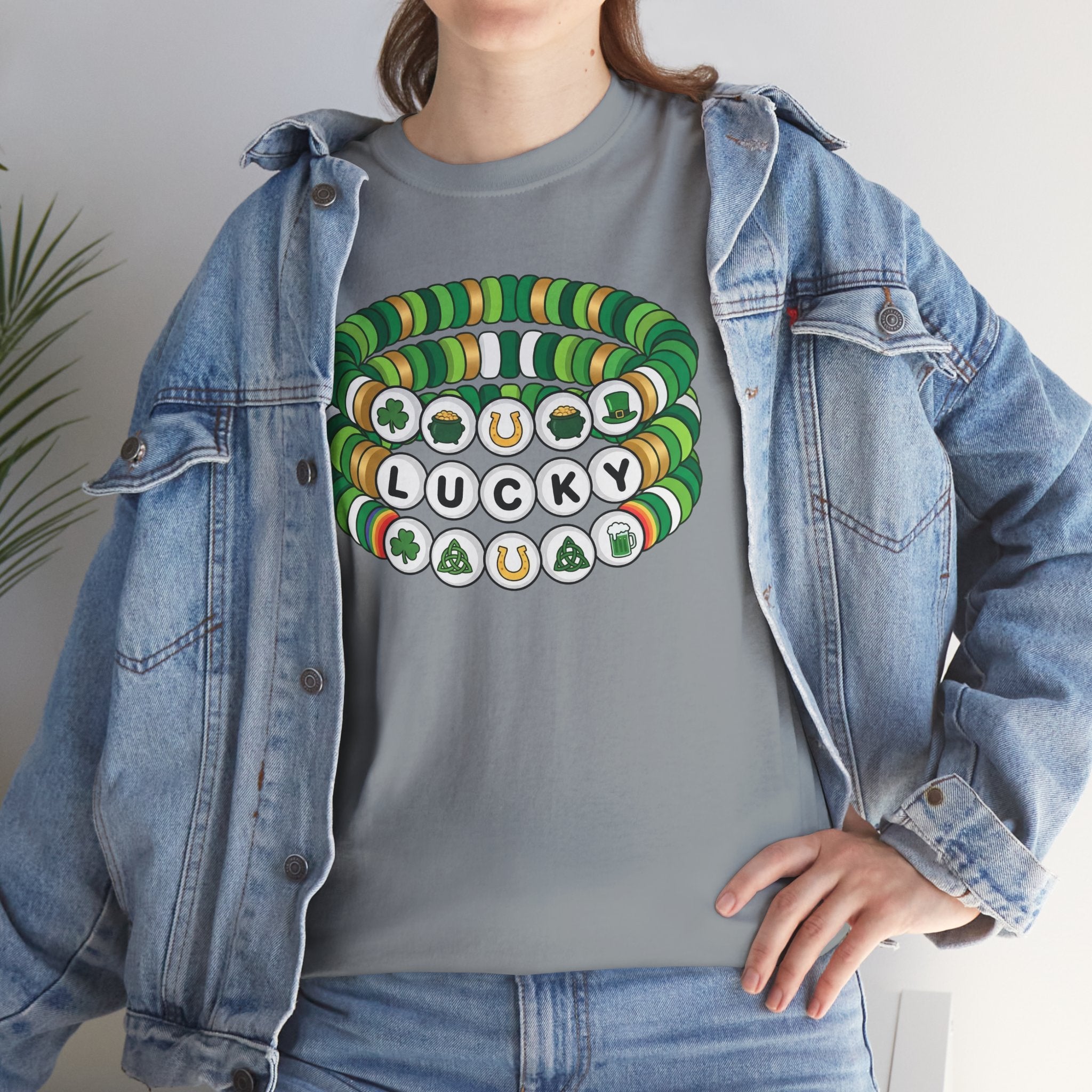 Lucky Bead Bracelet Graphic Tee — St. Patrick’s Day Green Charm Shirt