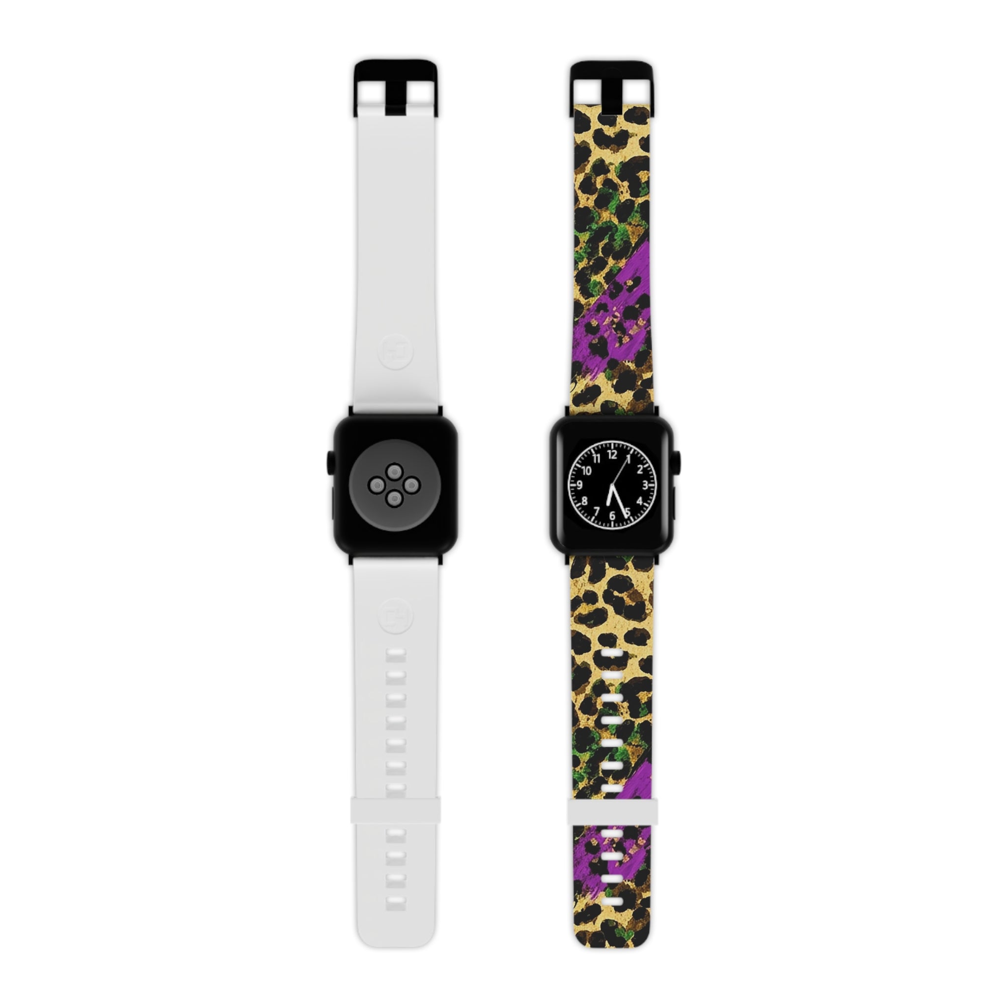 Mardi Gras Apple Watch Band — Bold Purple & Green Animal Print Strap