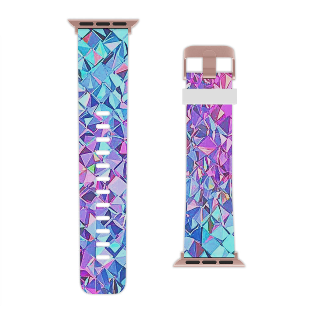 Holographic Prism Apple Watch Band — Iridescent Geometric Silicone Strap