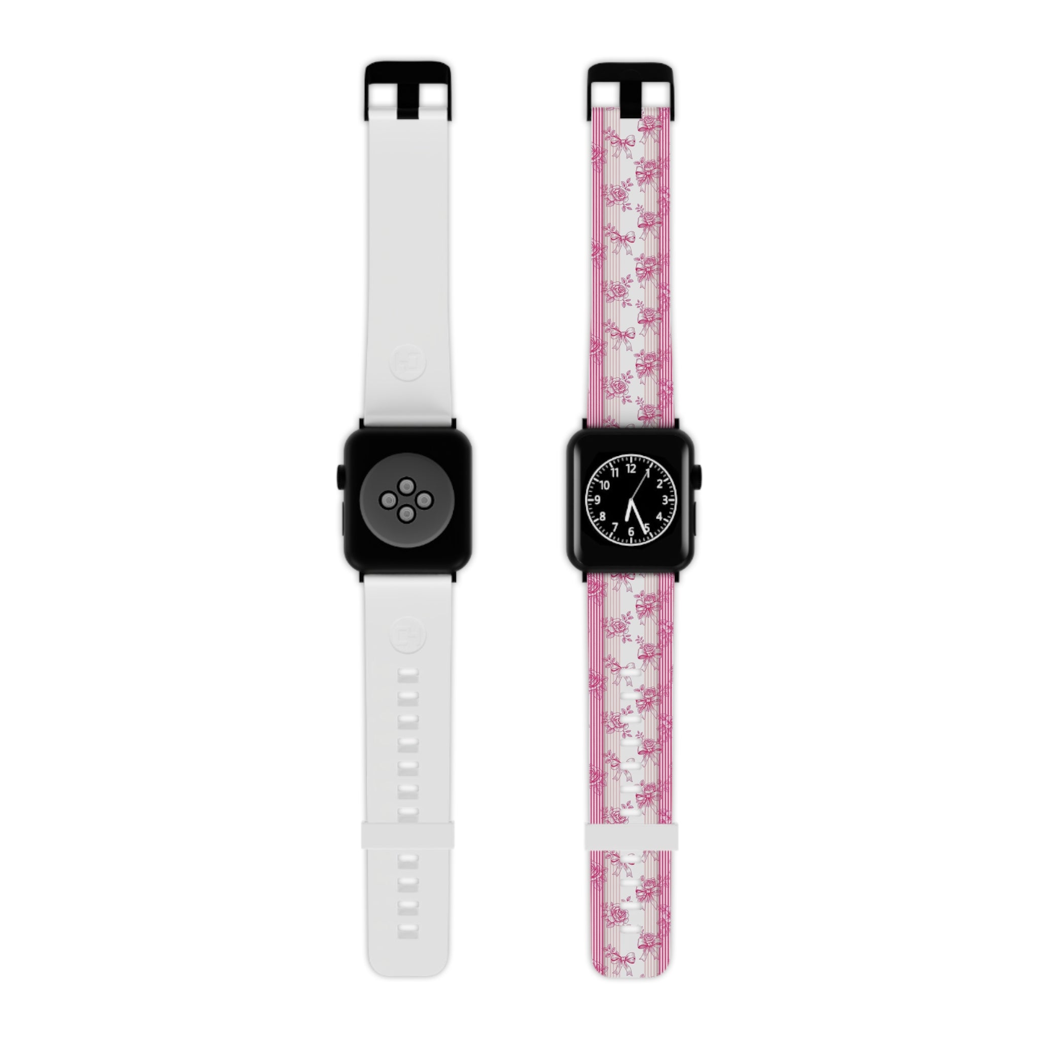 Pink Floral Stripe Bows Apple Watch Band