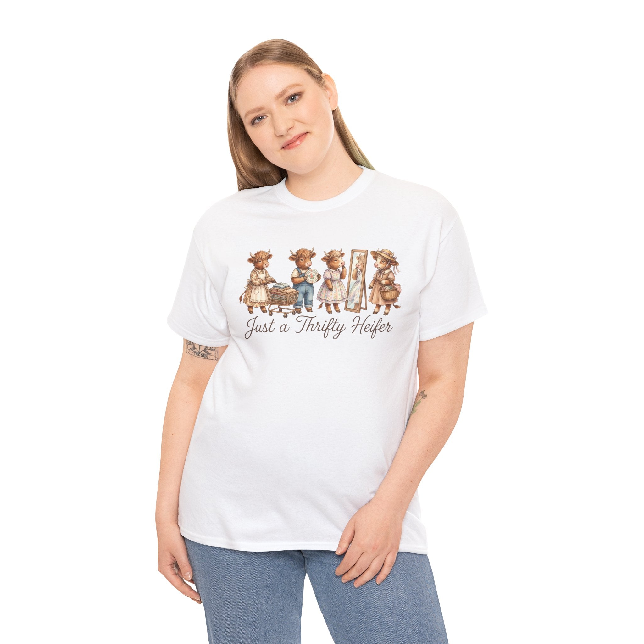 Just a Thrifty Heifer Cute Cow Graphic Tee