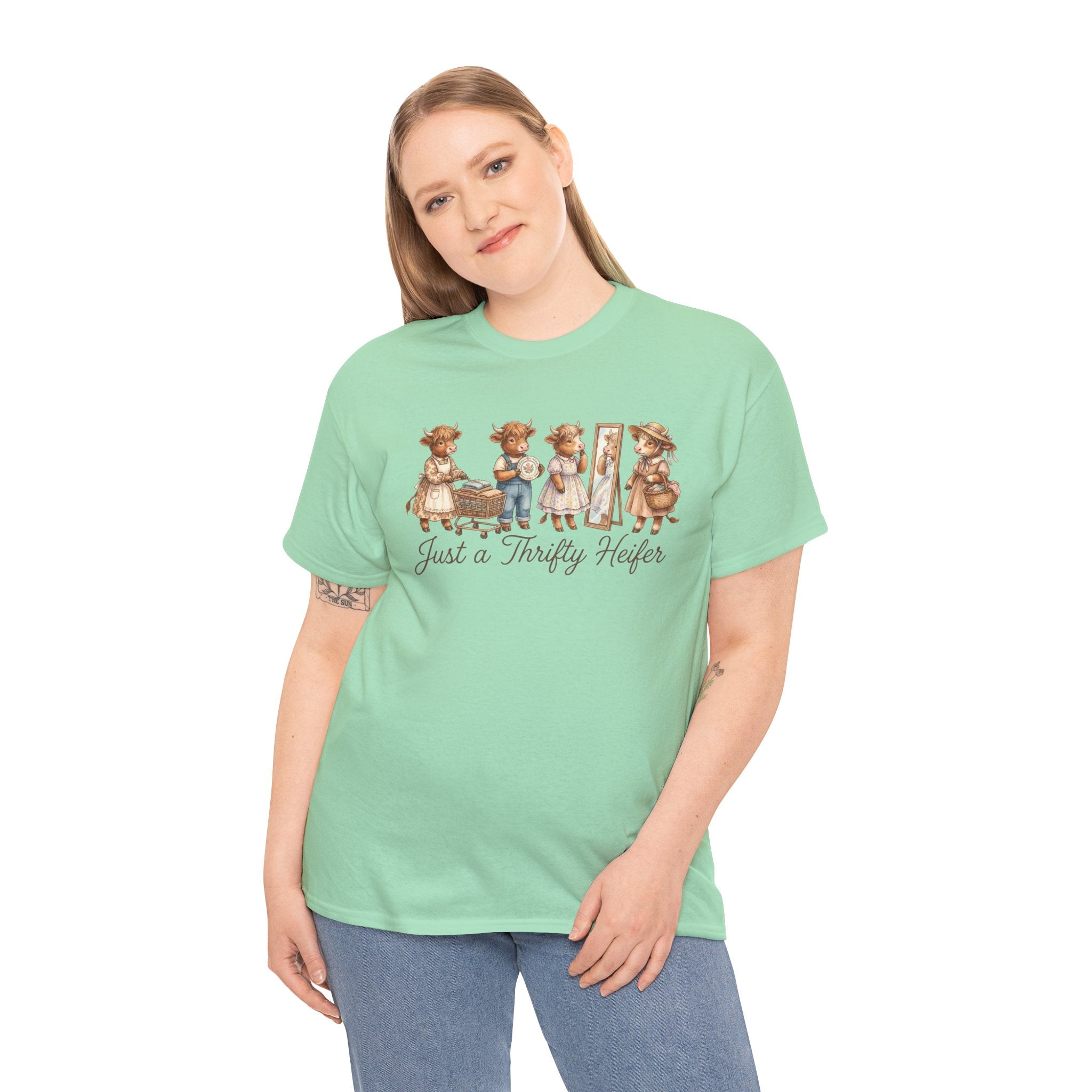 Just a Thrifty Heifer Cute Cow Graphic Tee