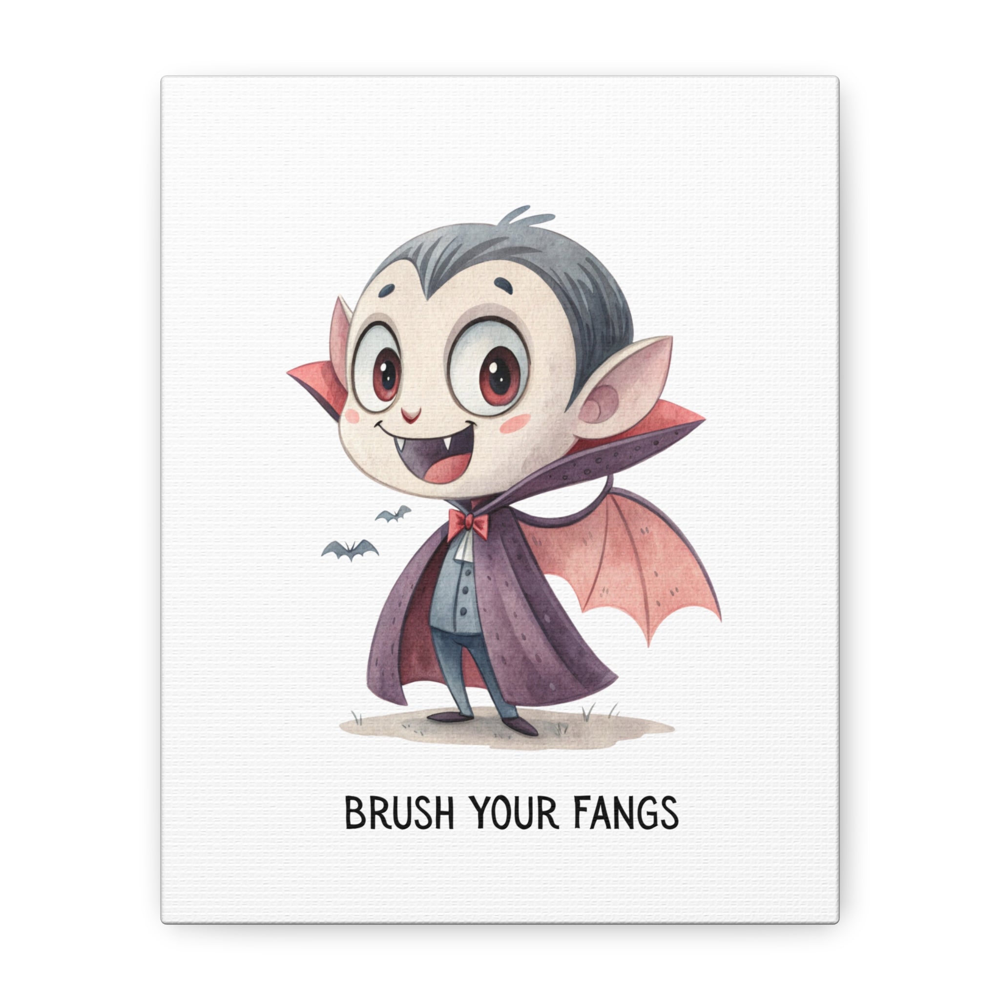 Vampire Boy Brush Your Fangs Canvas Wall Art