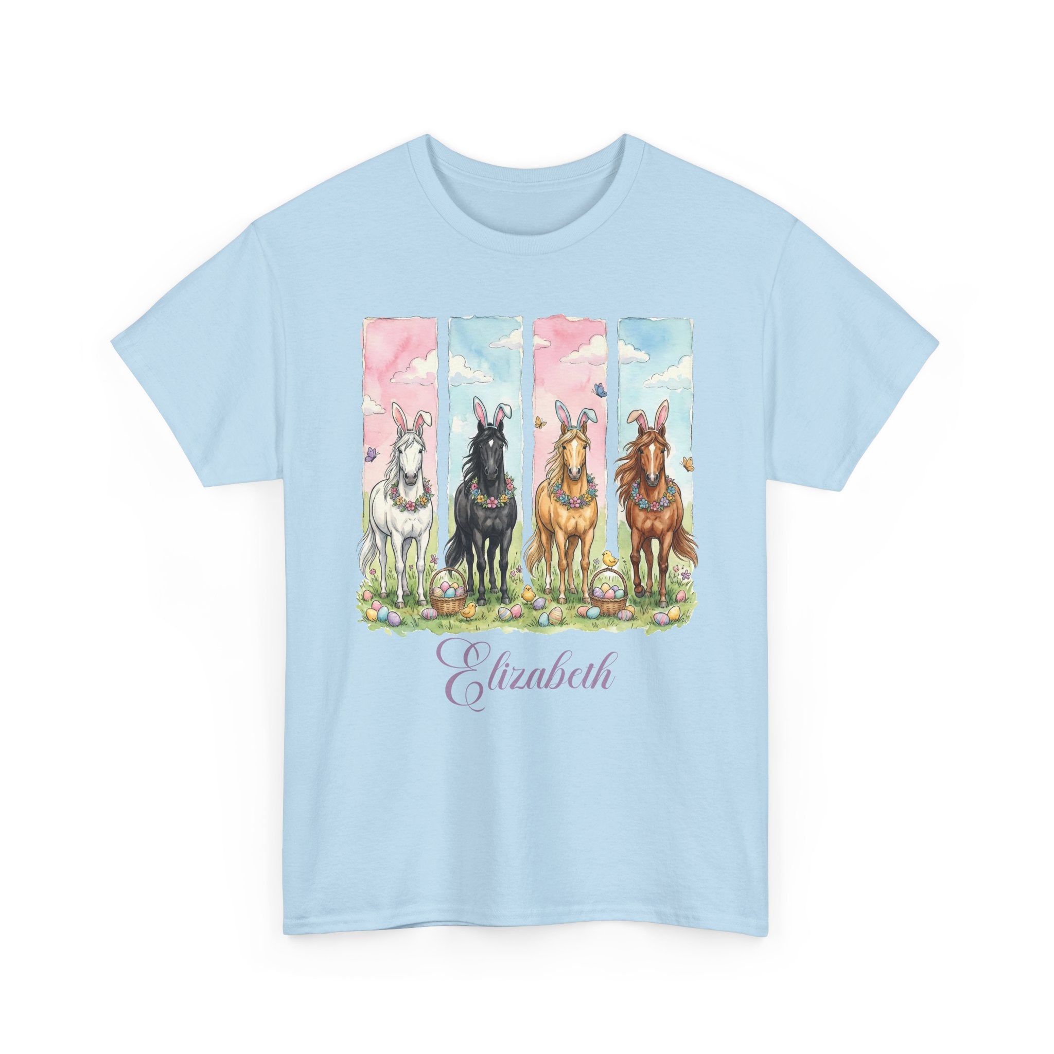 Easter Horse Watercolor Portrait Tee — Personalized Design