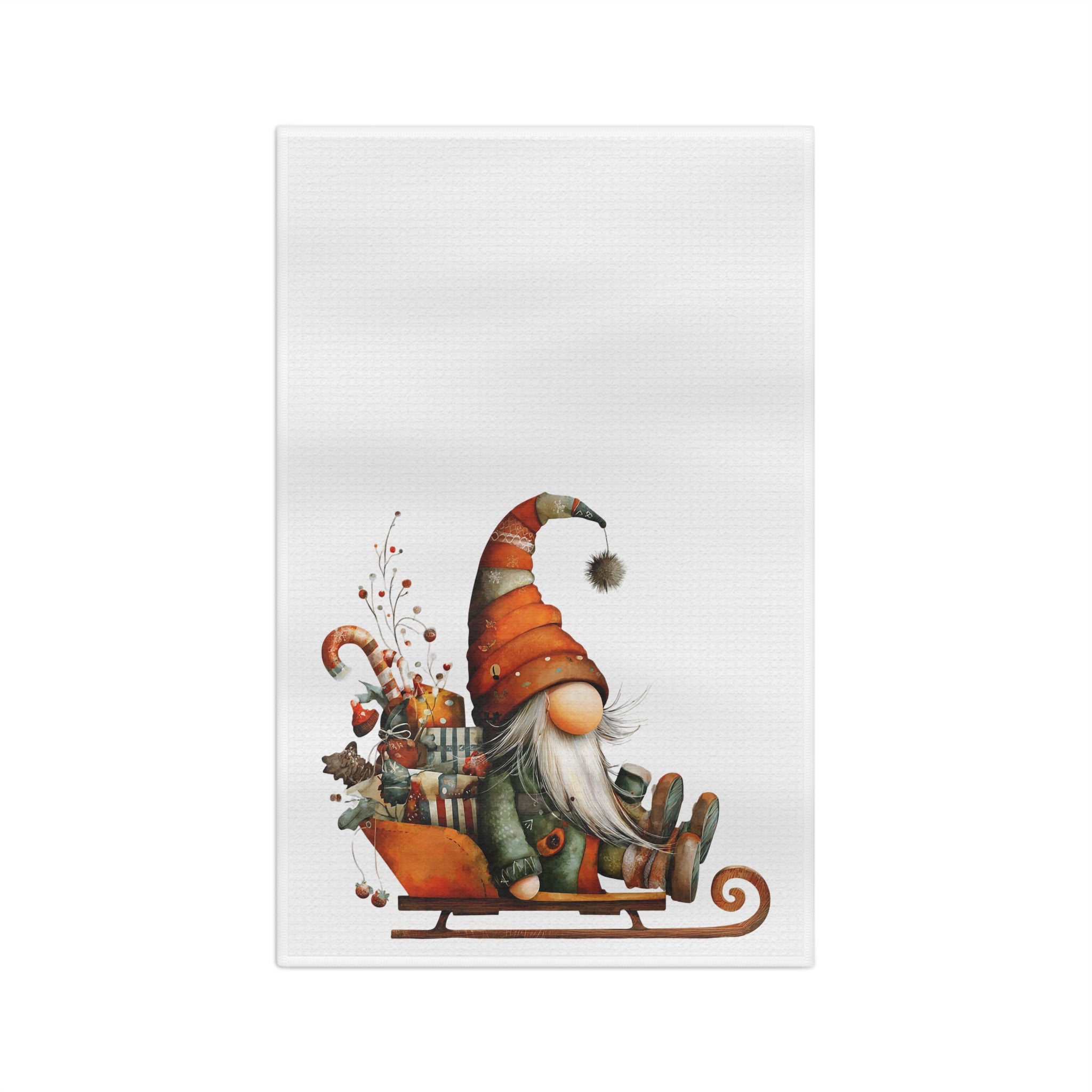 Whimsical Gnome Microfiber Tea Towel for Cozy Holiday Decor