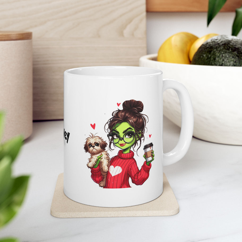 Personalized Grinch Girl Ceramic Mug