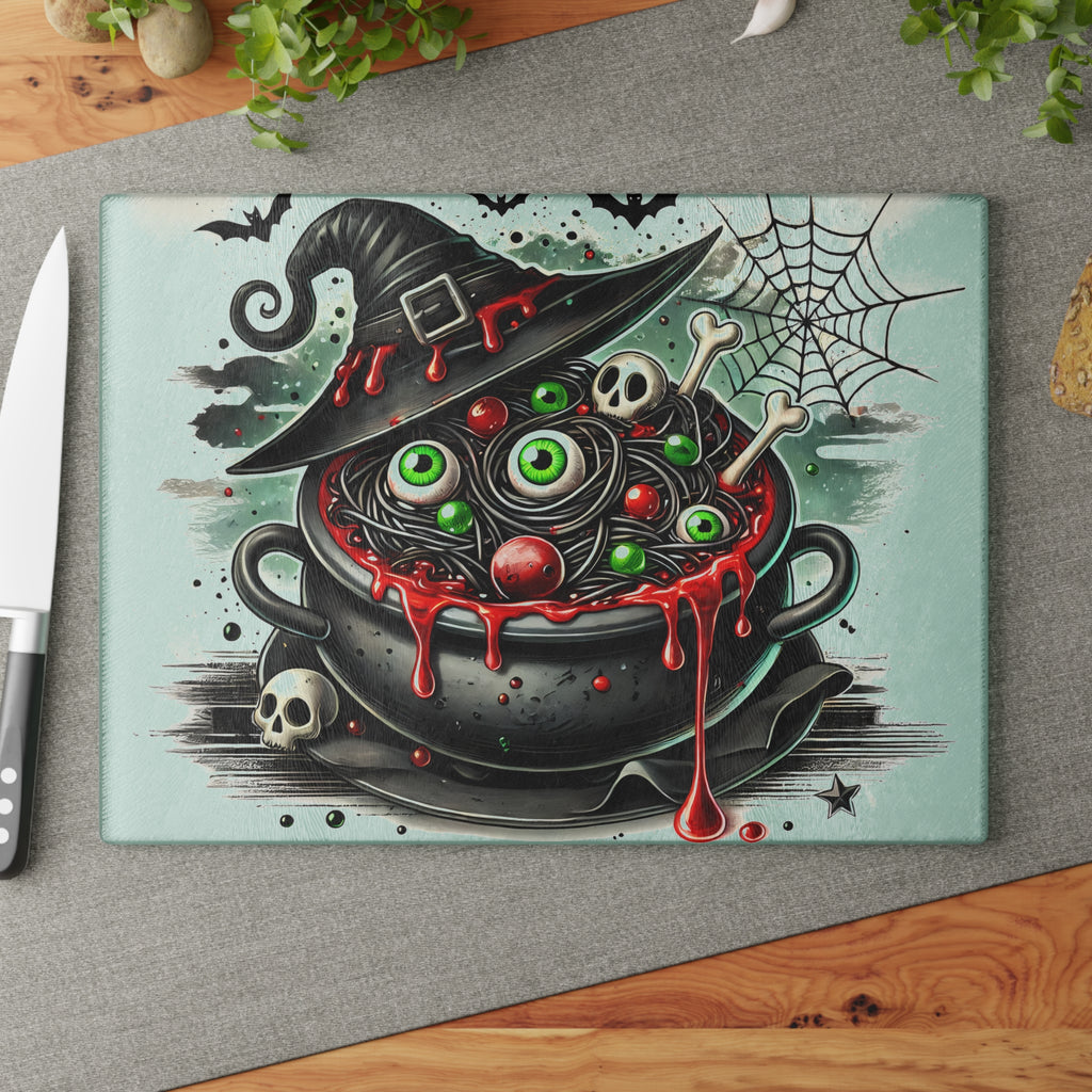 Witch's Cauldron Glass Cutting Board