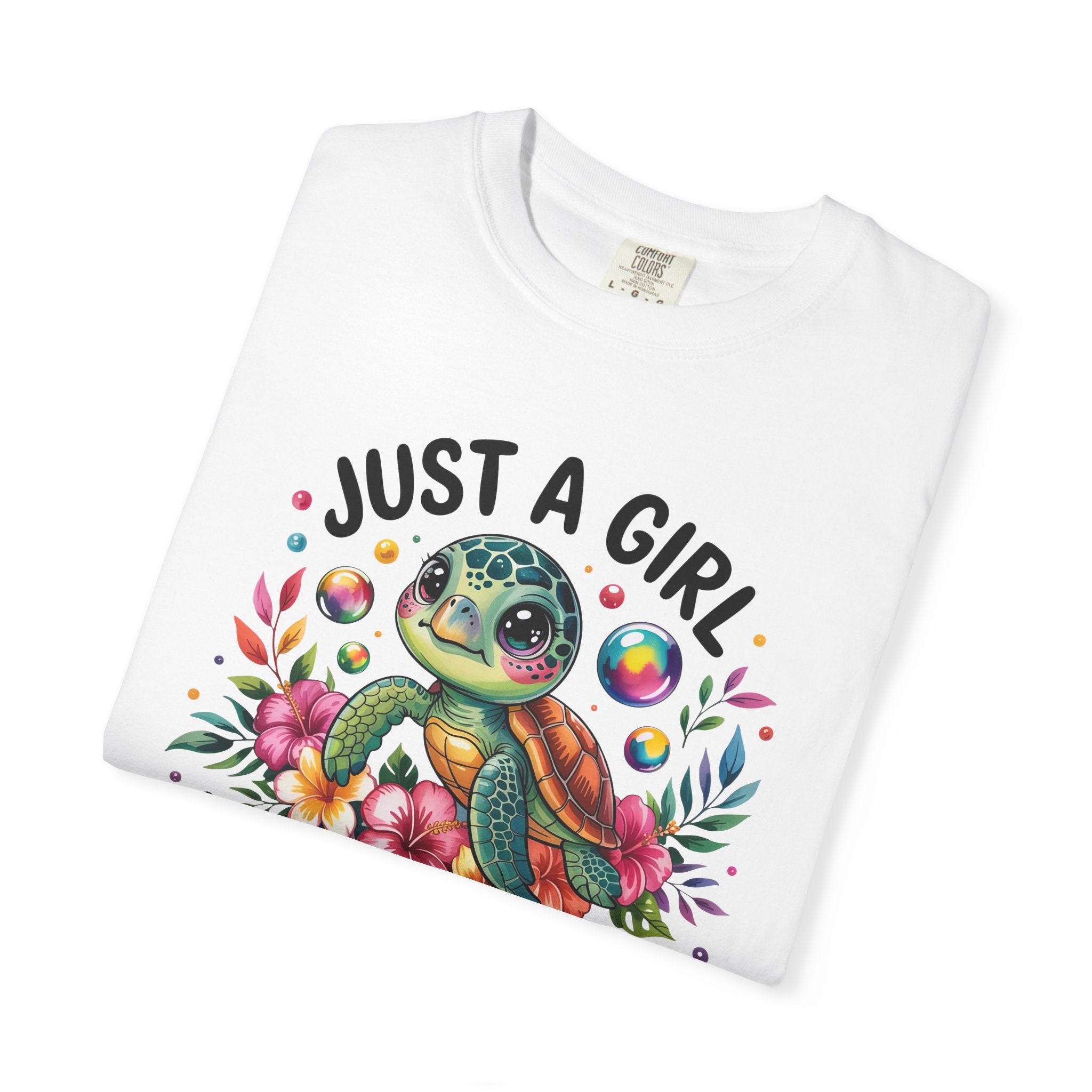 Just a Girl Loves Turtles Graphic T-Shirt — Cute Sea Turtle Tee