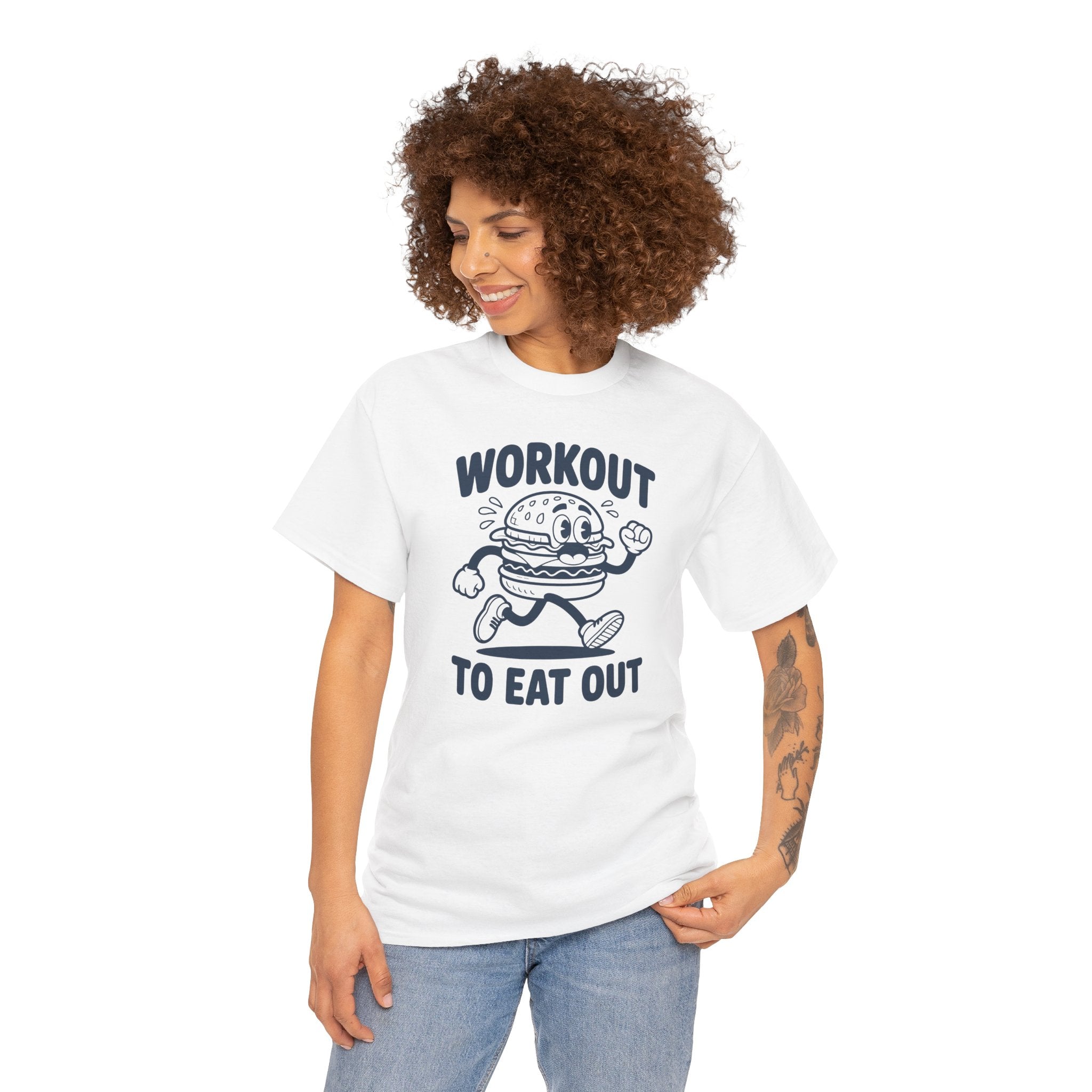 Workout To Eat Out T-Shirt — Funny Fitness Burger Tee