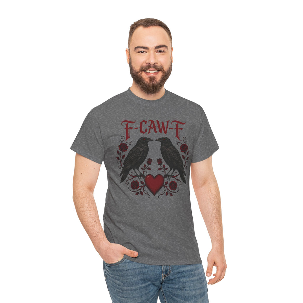 Raven Love Tee – F-CAW-F Gothic Crow Heart T-Shirt